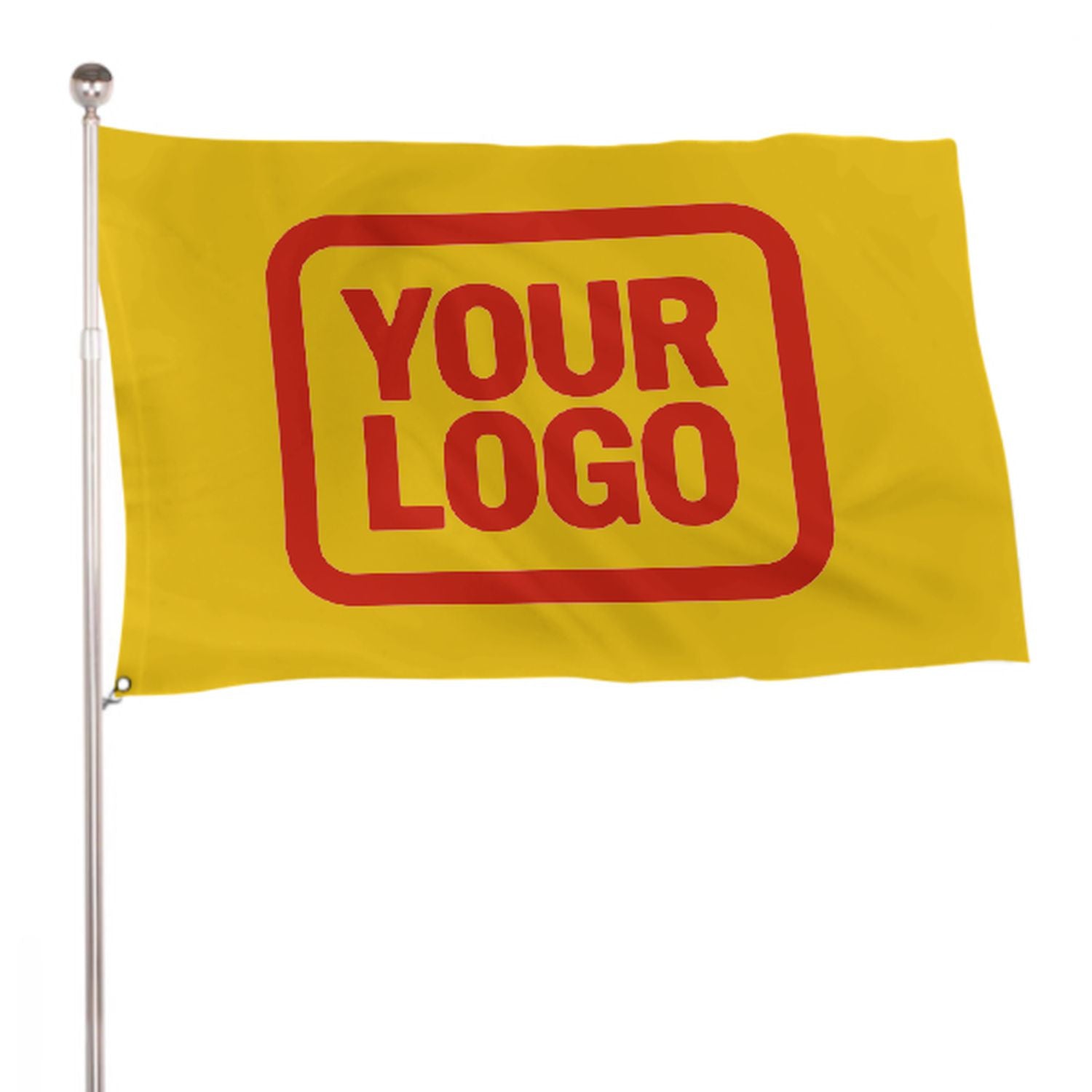 Maßgeschneidertes Gold Orangerot Flagge