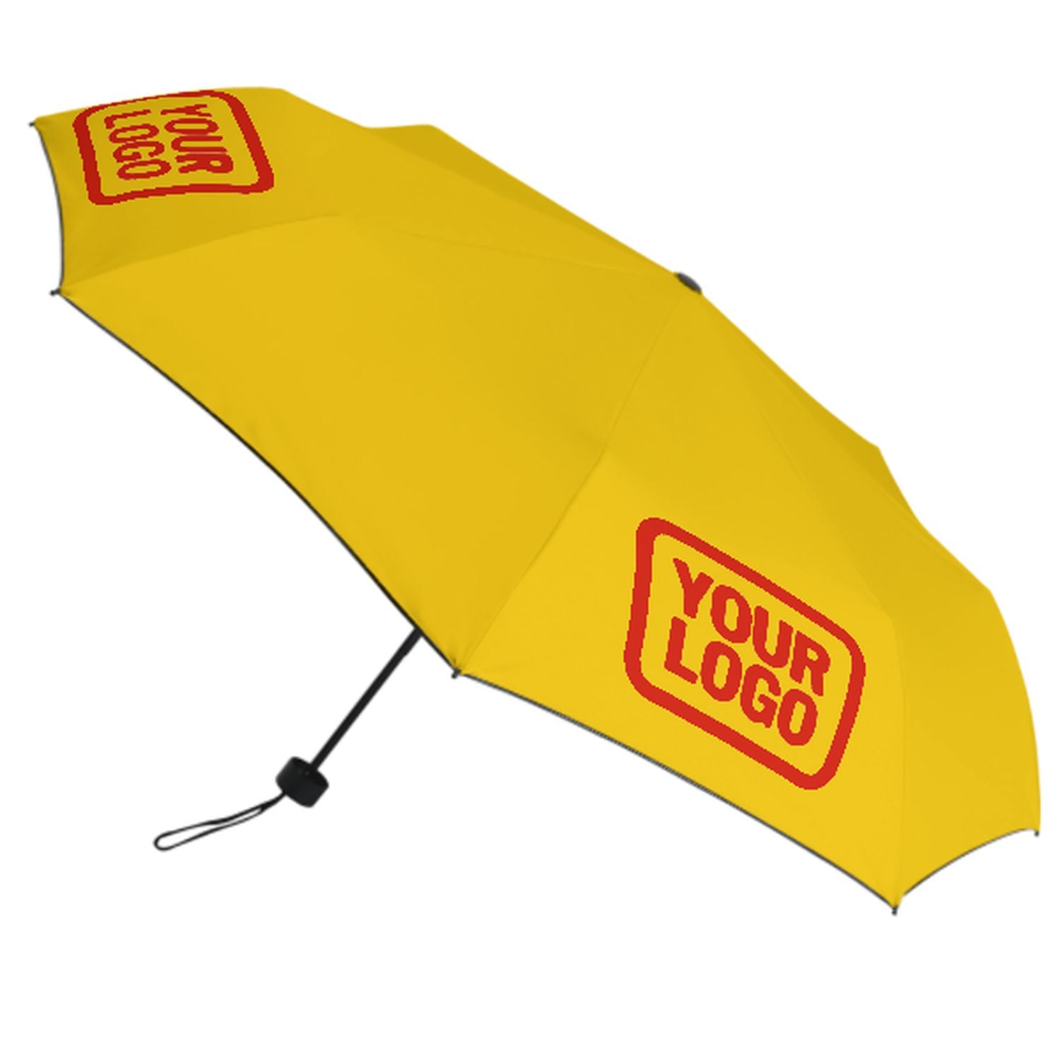 Maßgeschneidertes Gold Orangerot Automatik-Regenschirm