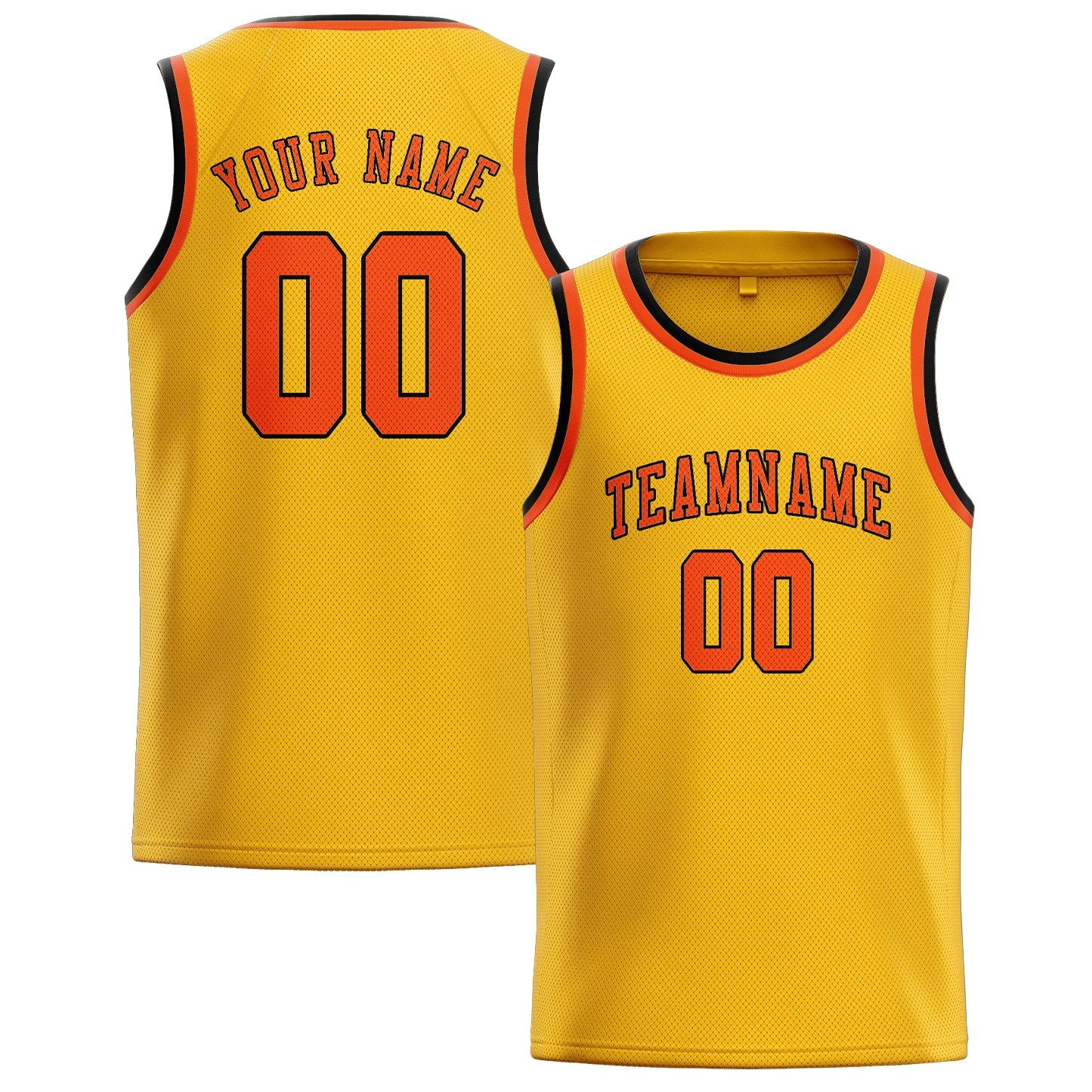Benutzerdefiniertes Professionelles Gold Orangerot Basketballtrikot