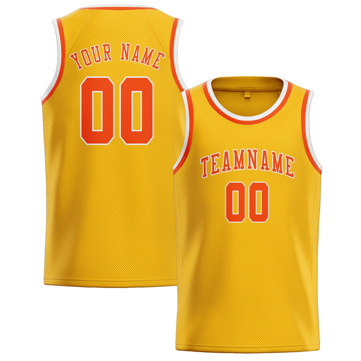 Benutzerdefiniertes Professionelles Gold Orangerot Basketballtrikot