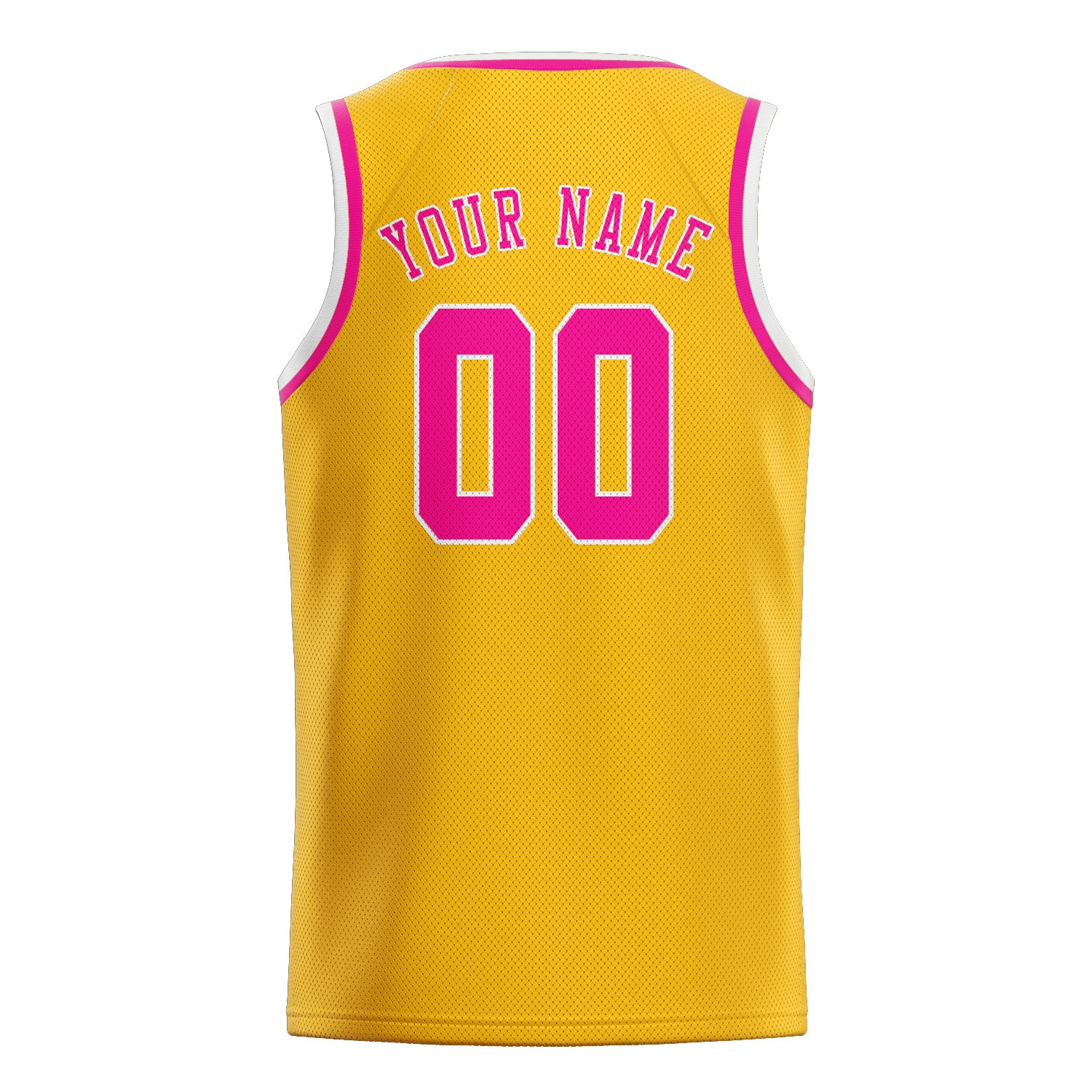 Benutzerdefiniertes Professionelles Gold Rosarot Basketballtrikot