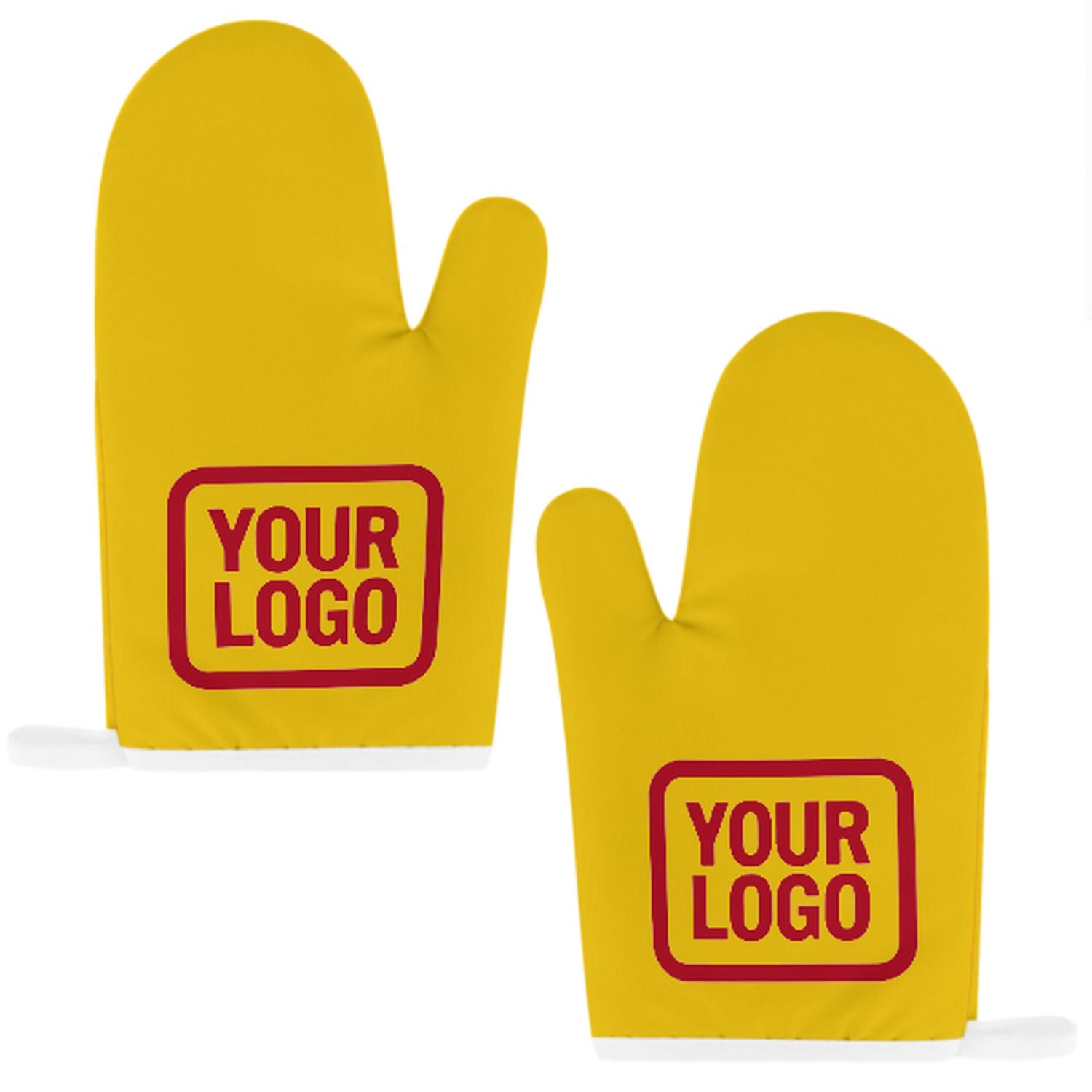 Maßgeschneidertes Gold  Rot Topfhandschuh Set – 2-teilig
