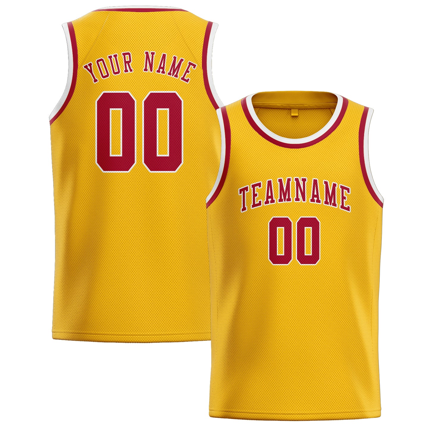 Benutzerdefiniertes Professionelles Gold Rot Basketballtrikot