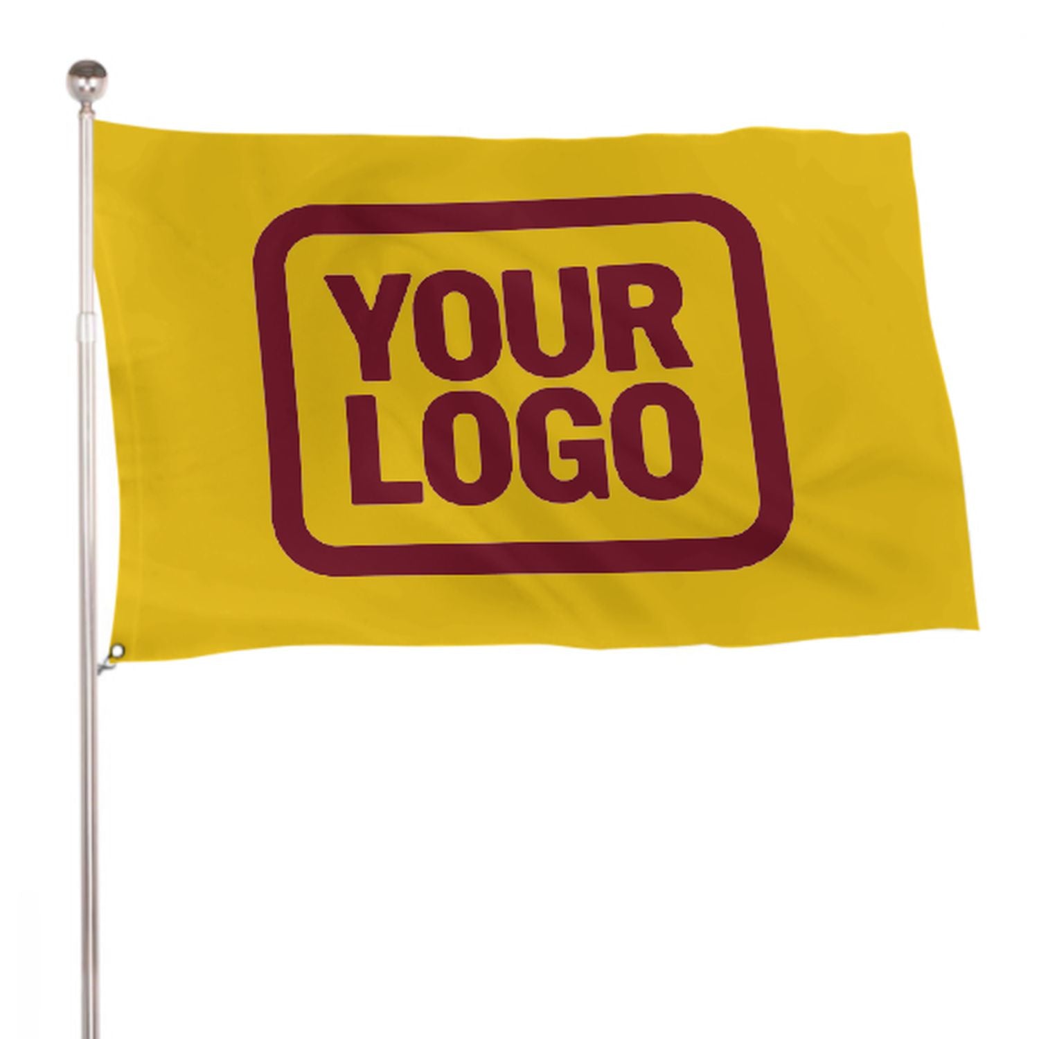 Maßgeschneidertes Gold Karmesinrot Flagge