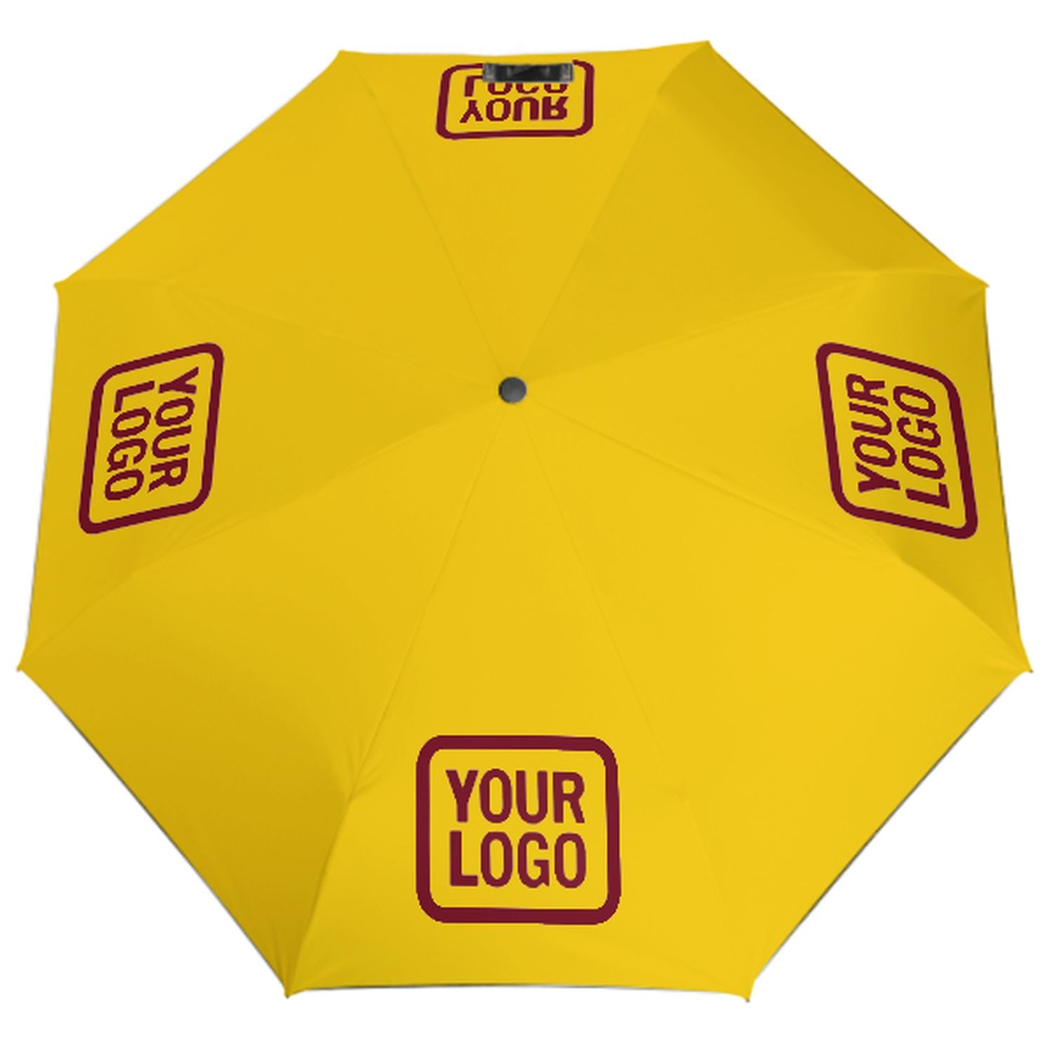 Maßgeschneidertes Gold Karmesinrot Automatik-Regenschirm
