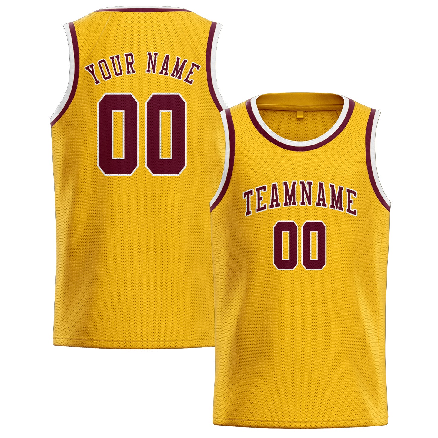 Benutzerdefiniertes Professionelles Gold Karmesinrot Basketballtrikot