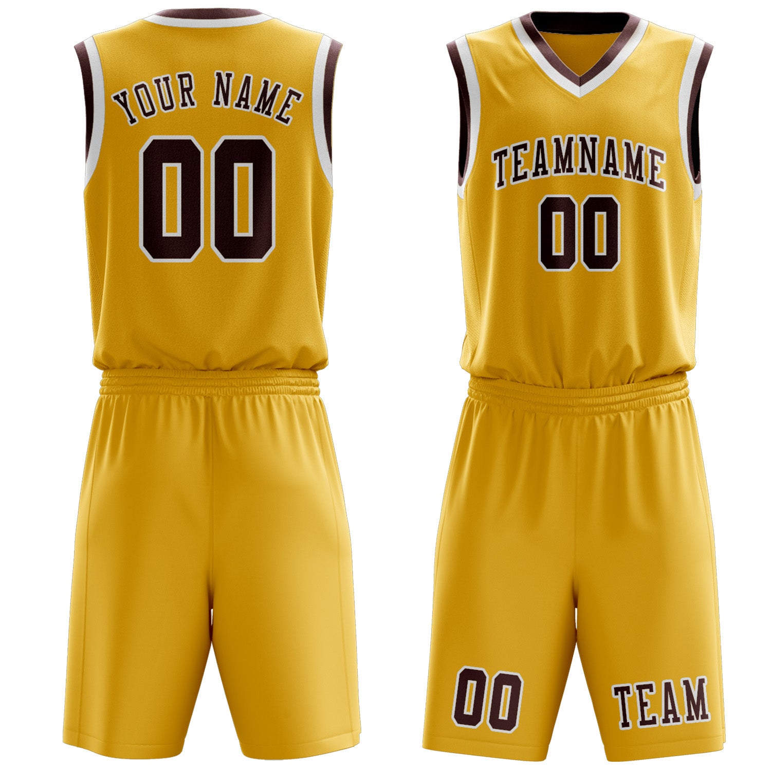 Benutzerdefiniertes Professionelles Gold Karmesinrot Basketballtrikot-Set
