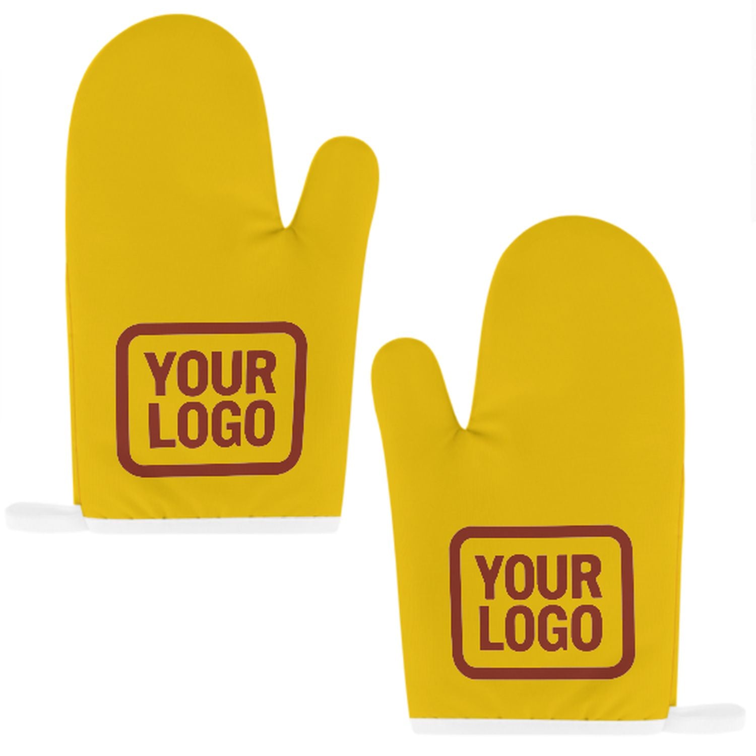Maßgeschneidertes Gold  Korallenrot Topfhandschuh Set – 2-teilig