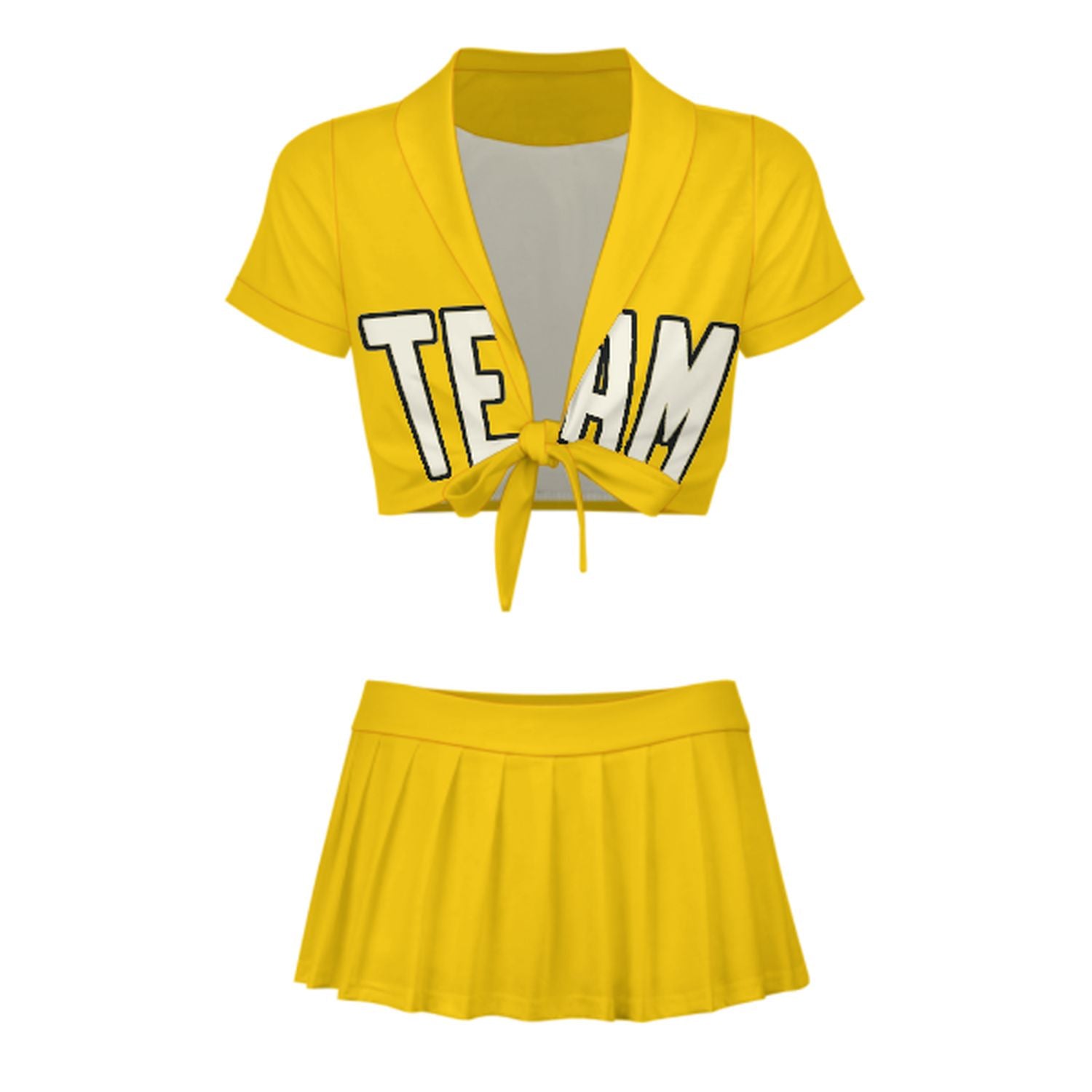 Maßgeschneidertes Gold Beige Cheerleader Outfit Set