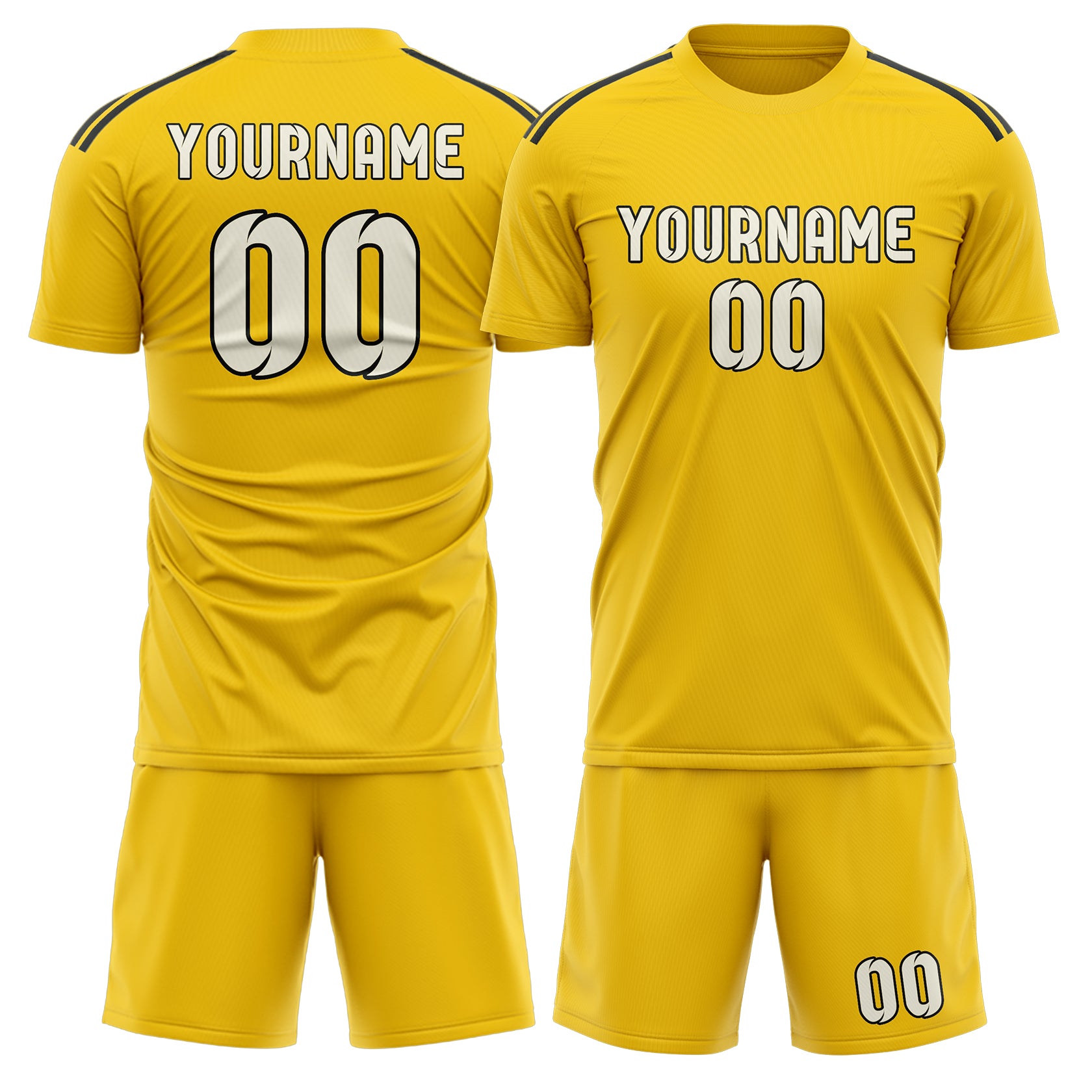 Maßgeschneidertes Professionelles Gold Beige Fußballtrikot-Set