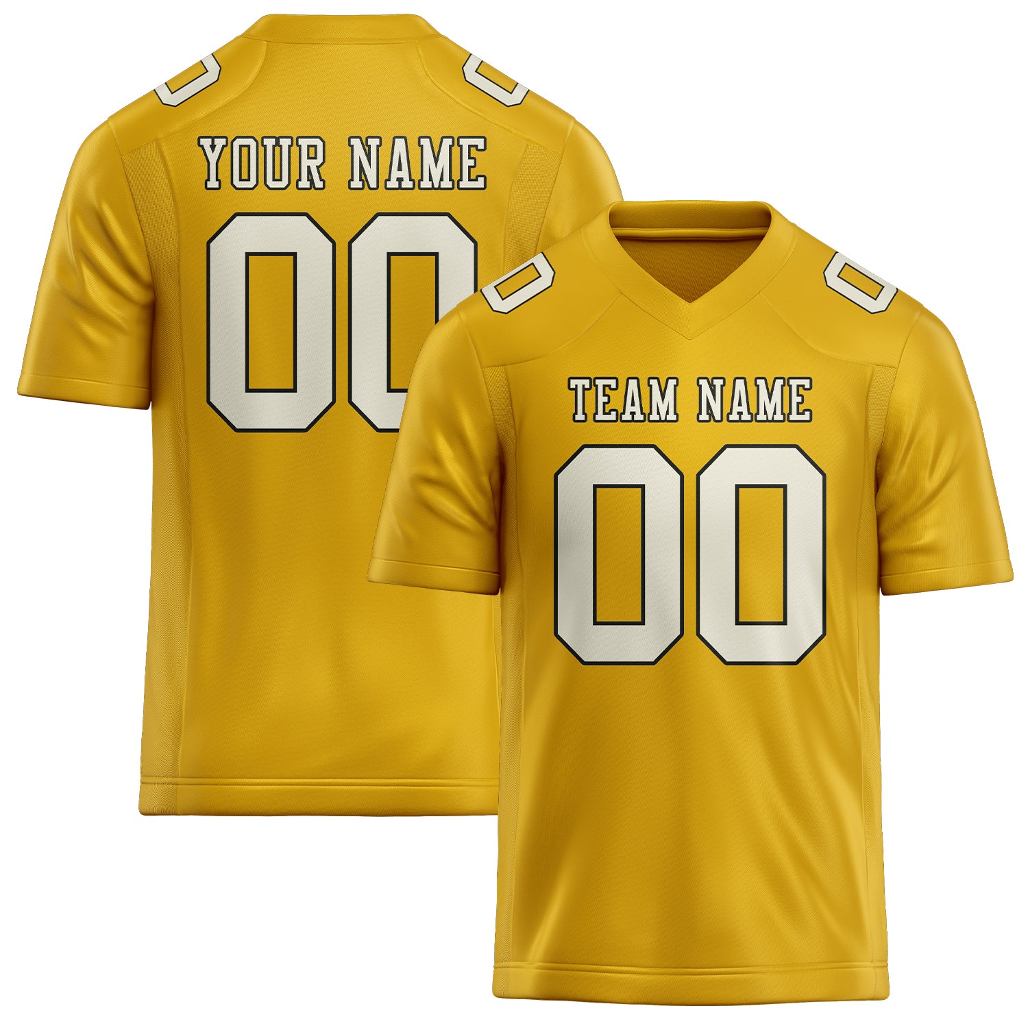 Maßgeschneidertes Professionelles Gold Beige Rugbytrikot