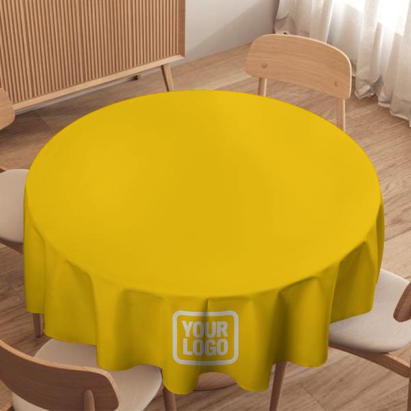 Maßgeschneidertes Gold Beige Runde Tischdecke