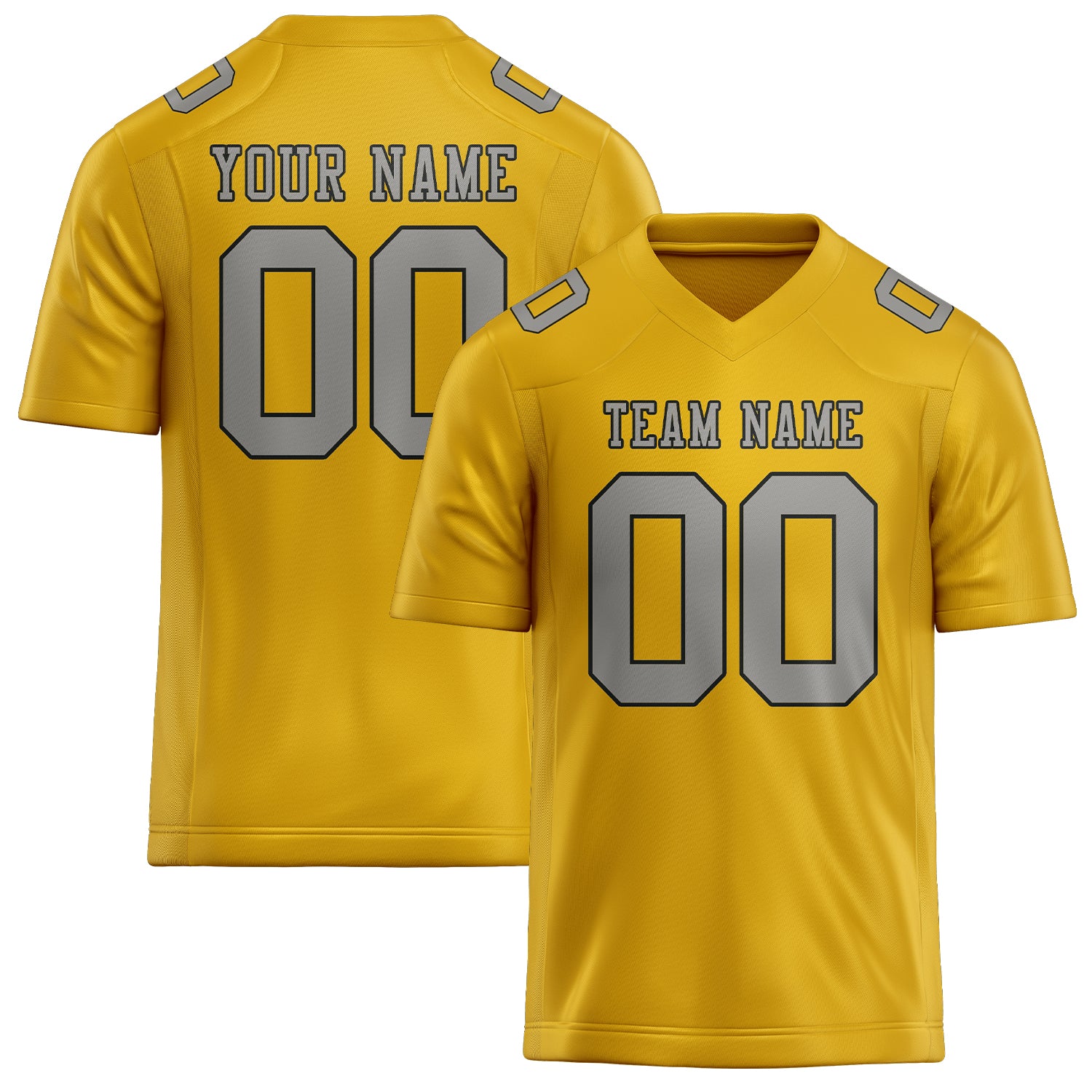 Maßgeschneidertes Professionelles Gold Grau Rugbytrikot