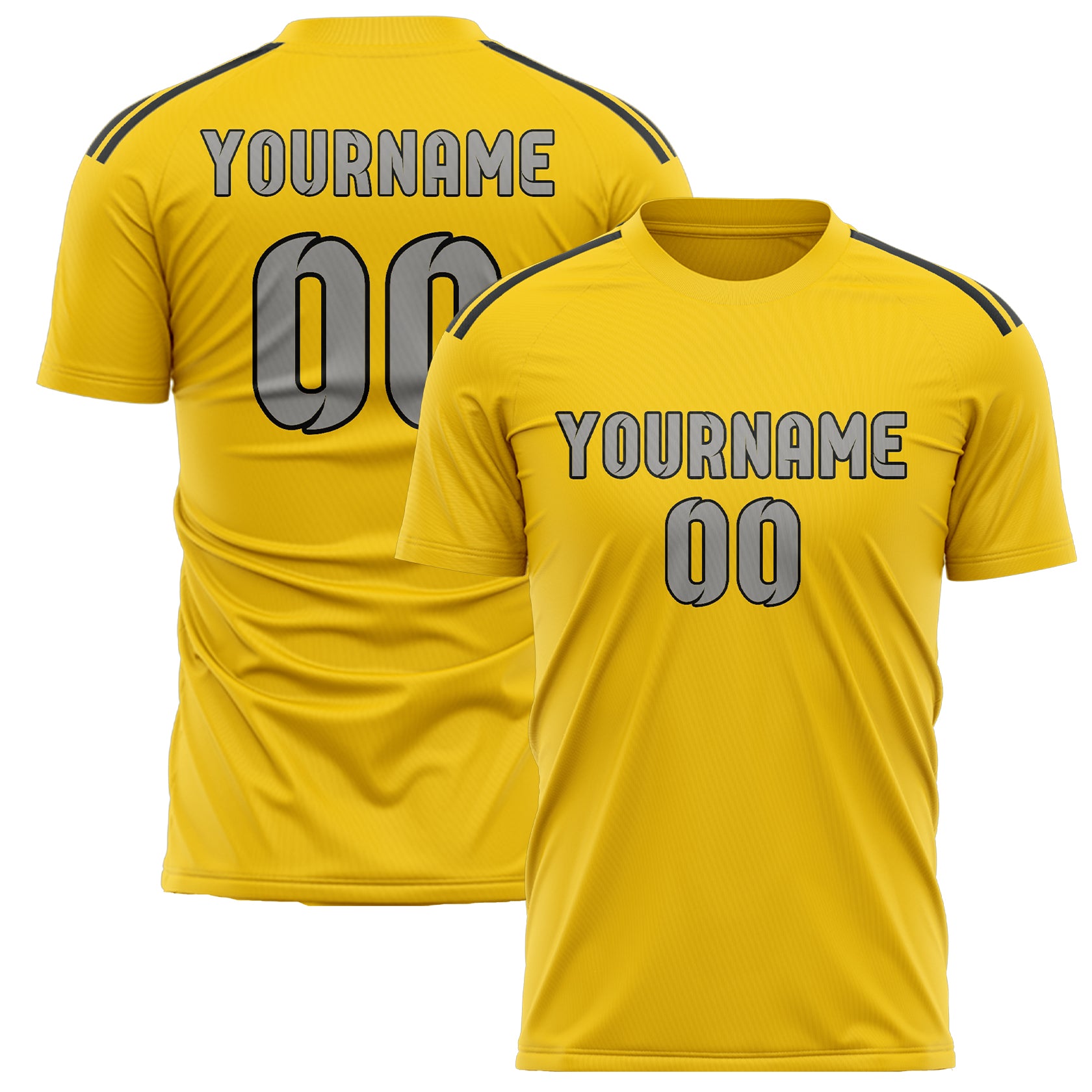Benutzerdefiniertes Professionelles Gold Grau Fußballtrikot