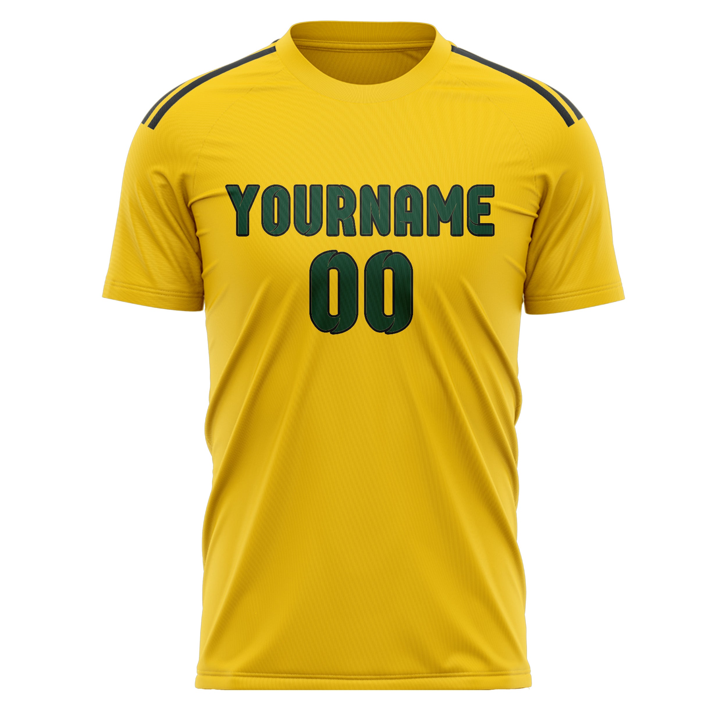 Benutzerdefiniertes Professionelles Gold Moosgrün Fußballtrikot
