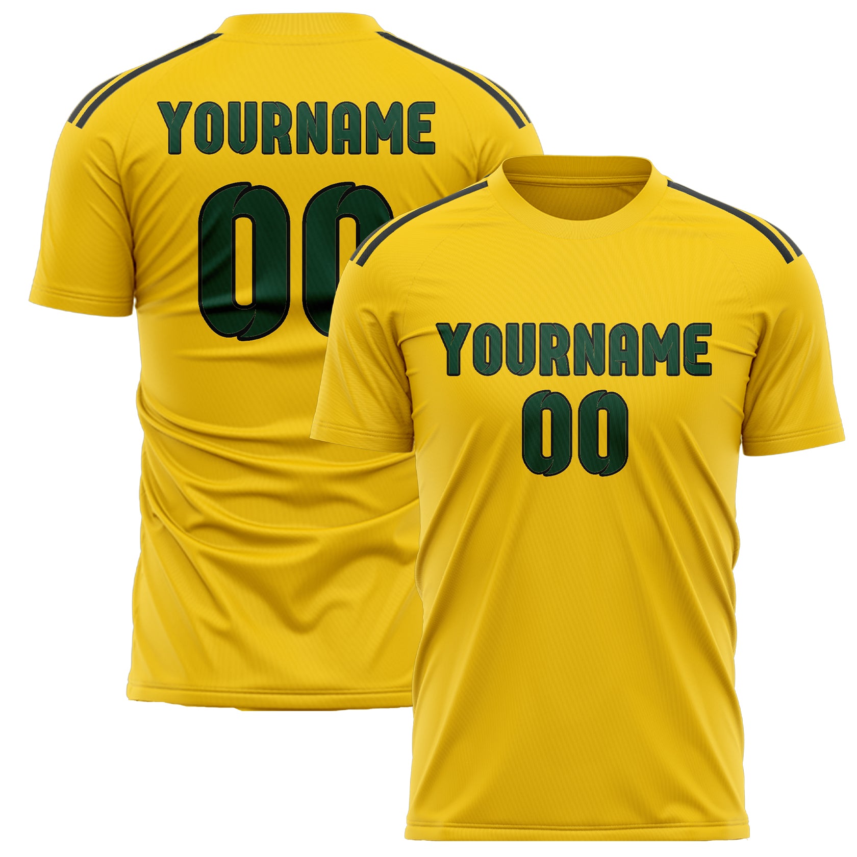 Benutzerdefiniertes Professionelles Gold Moosgrün Fußballtrikot