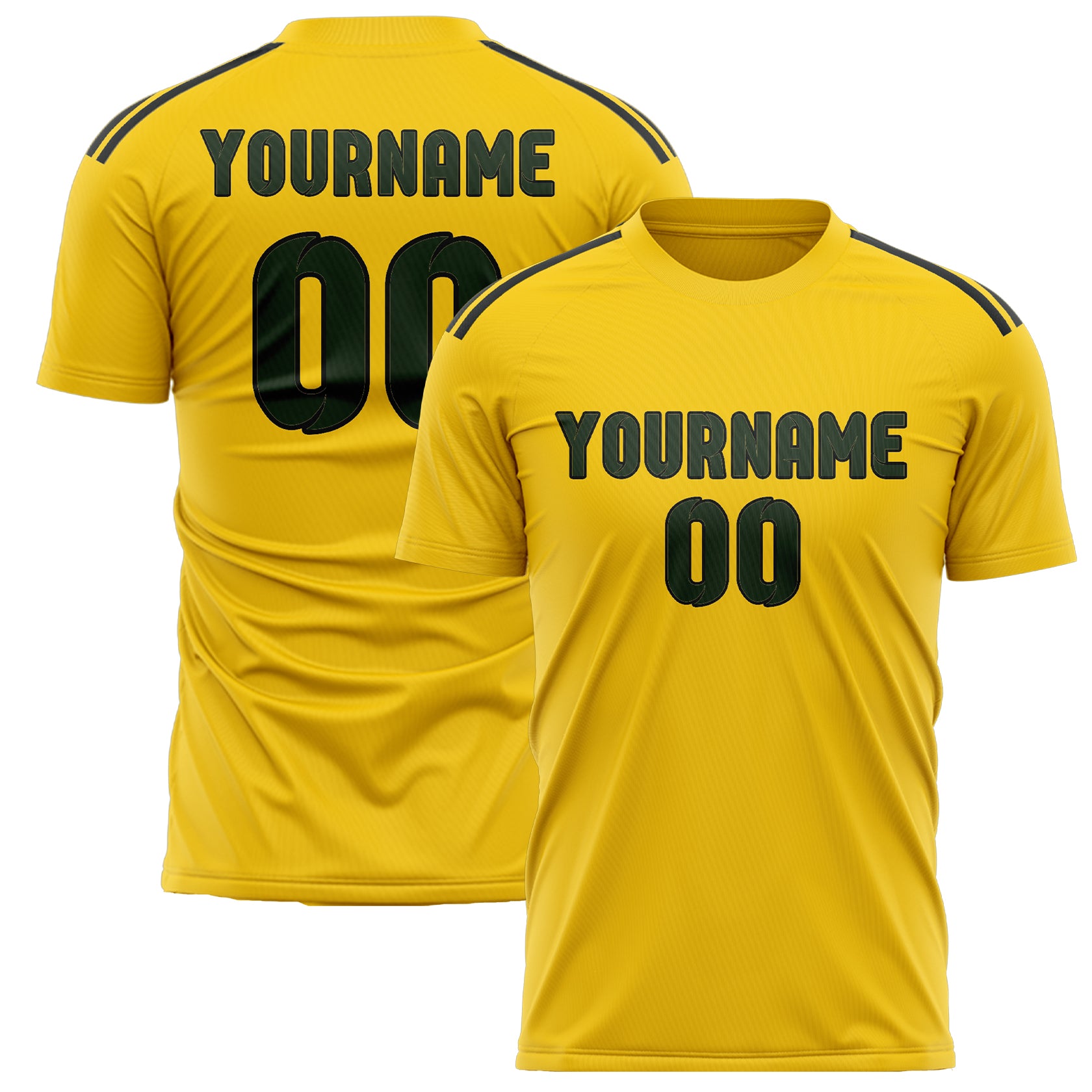 Benutzerdefiniertes Professionelles Gold Tannengrün Fußballtrikot