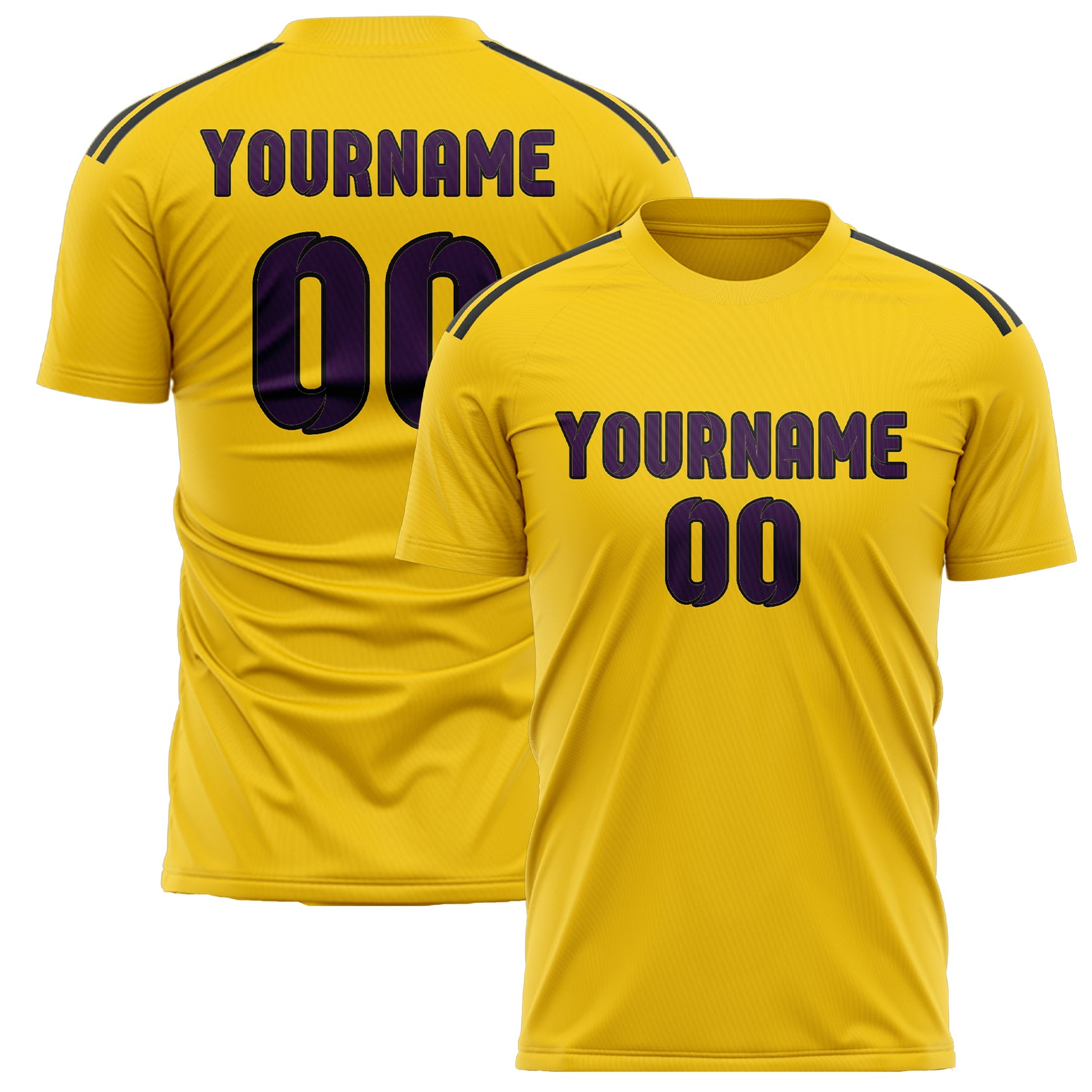 Benutzerdefiniertes Professionelles Gold Lila Fußballtrikot