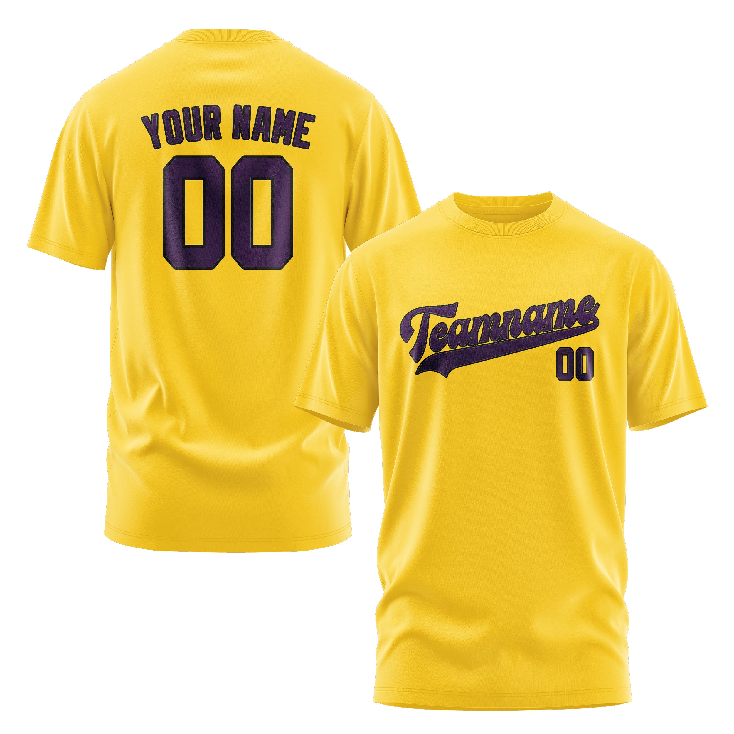 Maßgeschneidertes Gold Lila T-Shirt
