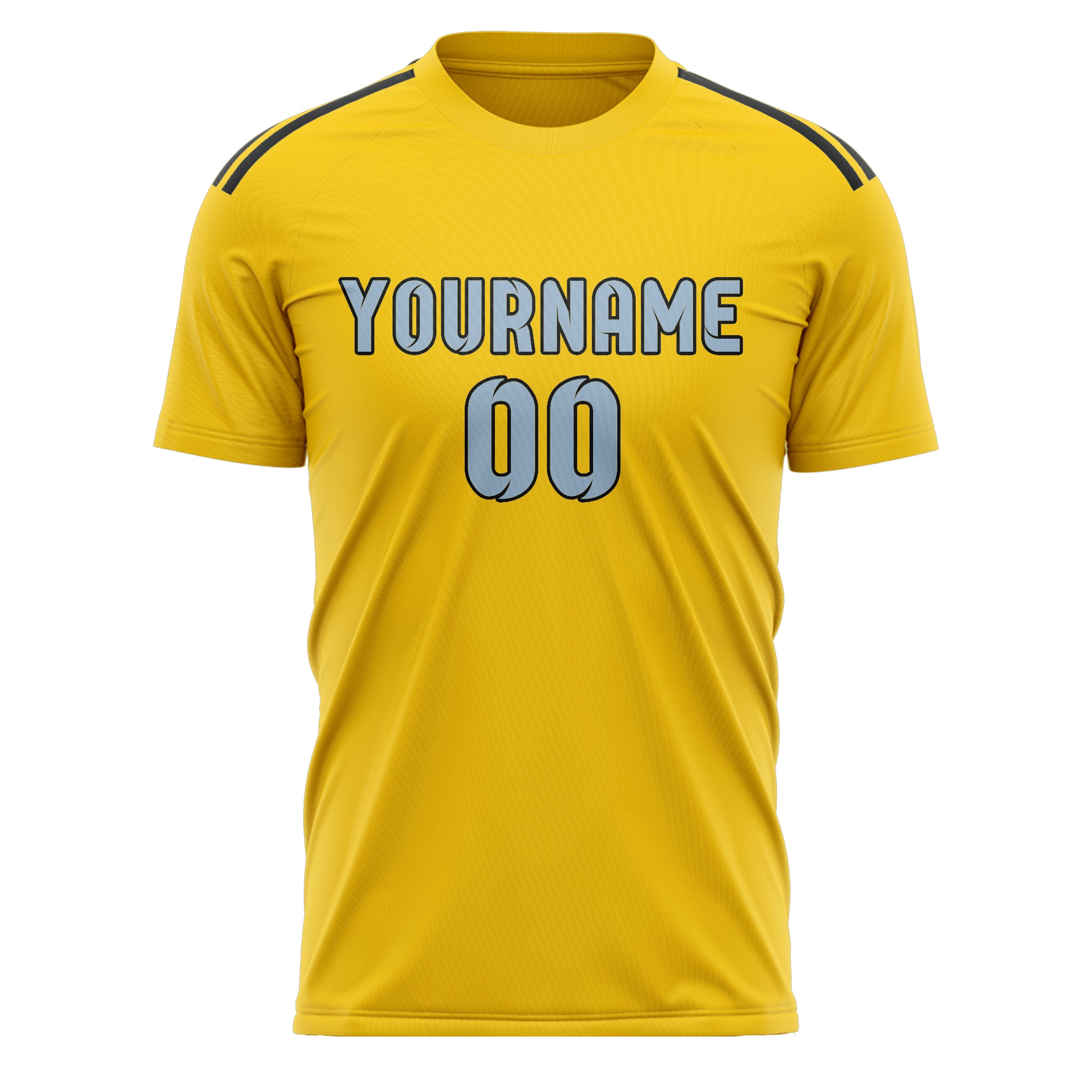 Benutzerdefiniertes Professionelles Gold Hellblau Fußballtrikot