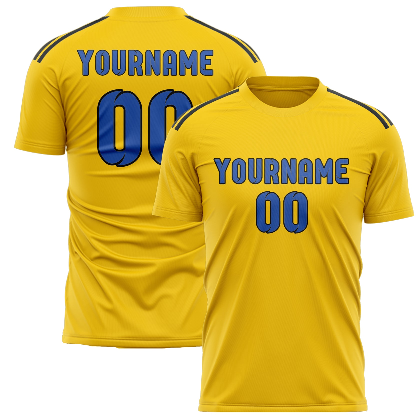 Benutzerdefiniertes Professionelles Gold Himmelblau Fußballtrikot