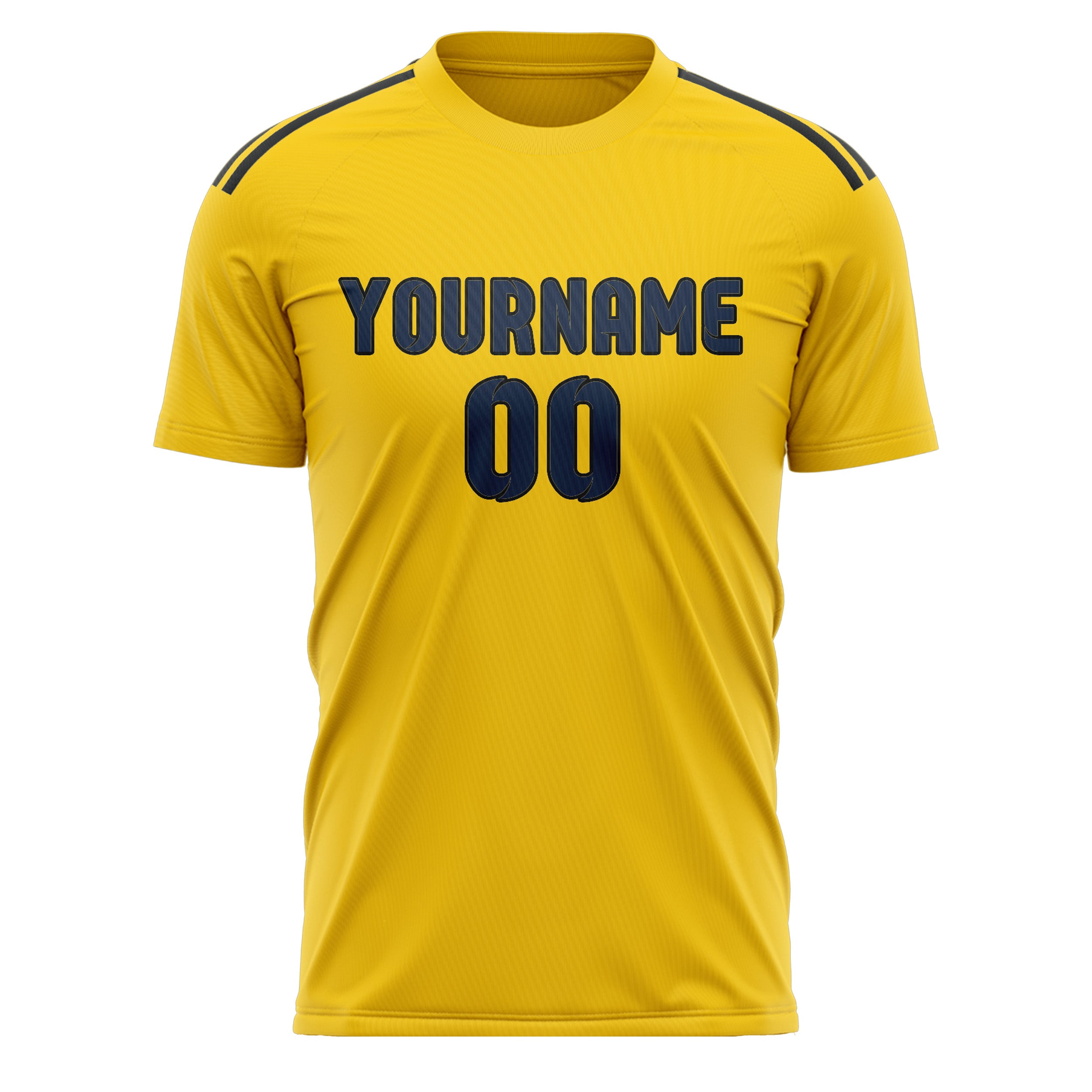 Benutzerdefiniertes Professionelles Gold Marineblau Fußballtrikot