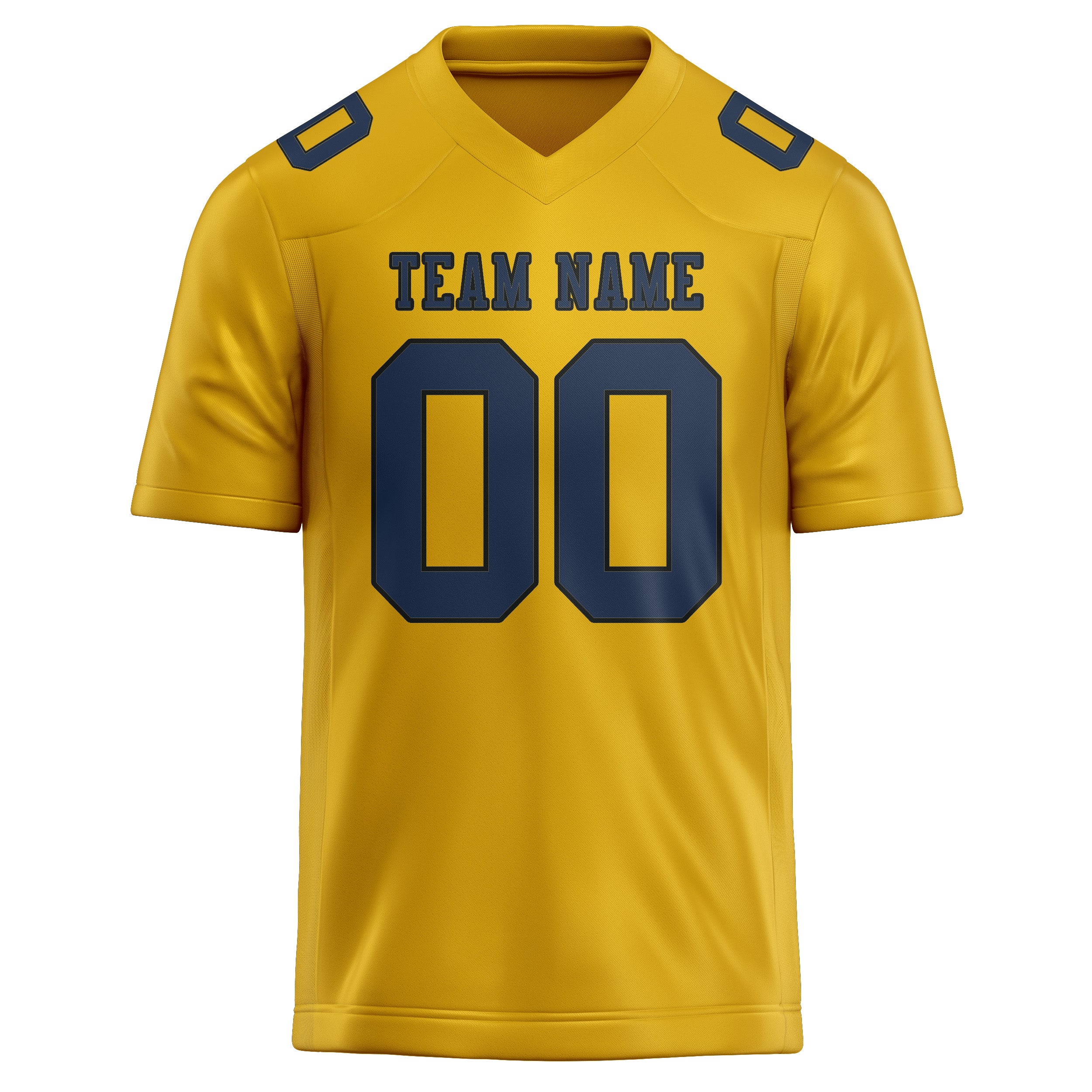 Maßgeschneidertes Professionelles Gold Marineblau Rugbytrikot