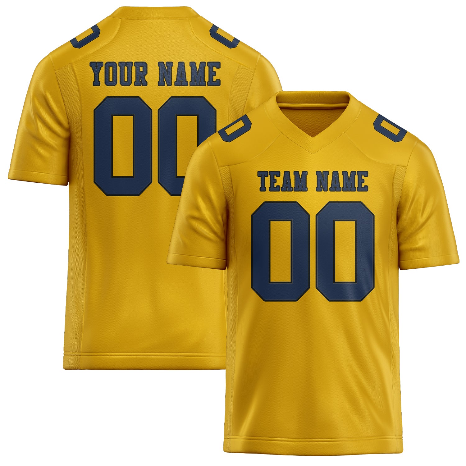 Maßgeschneidertes Professionelles Gold Marineblau Rugbytrikot