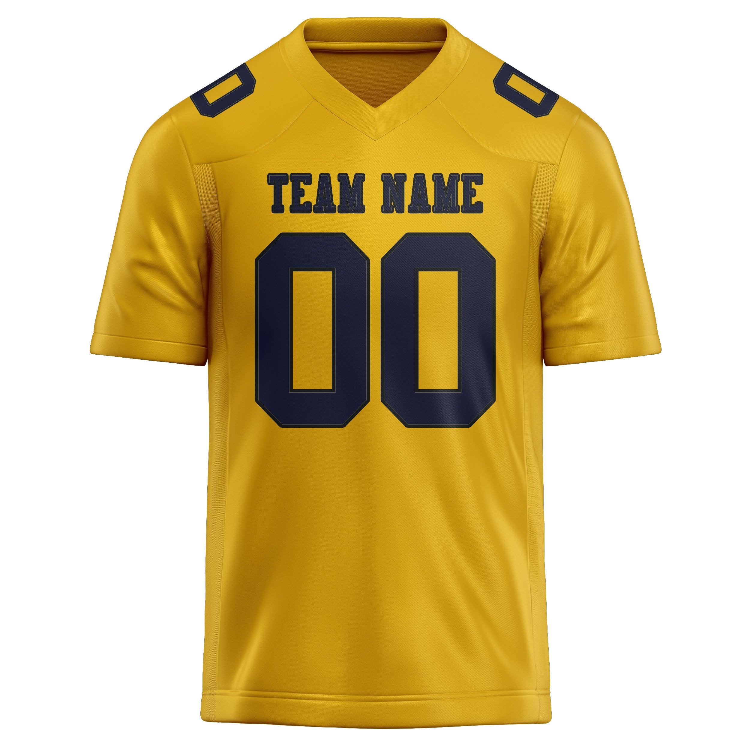 Maßgeschneidertes Professionelles Gold Stahlblau Rugbytrikot