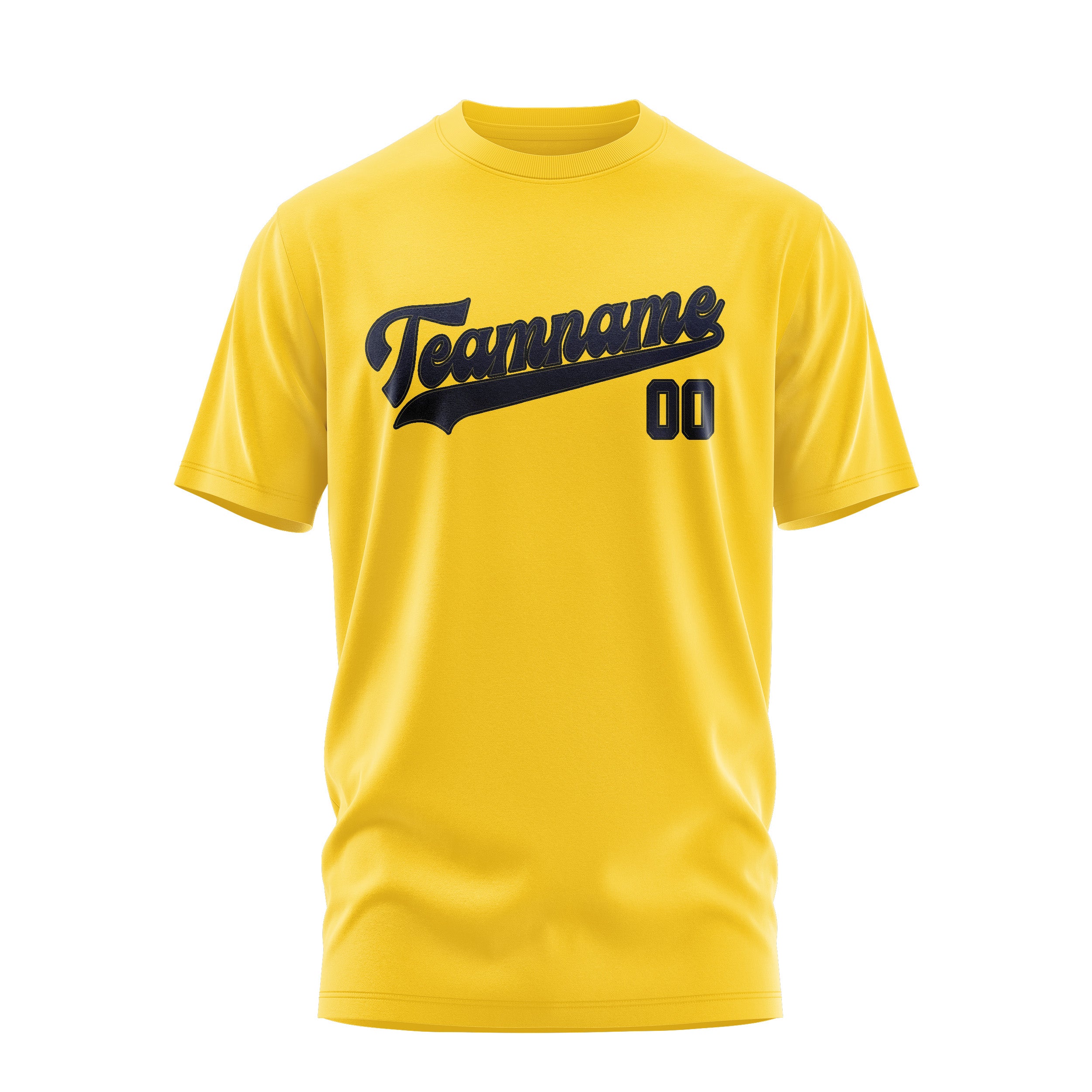 Maßgeschneidertes Gold Stahlblau T-Shirt