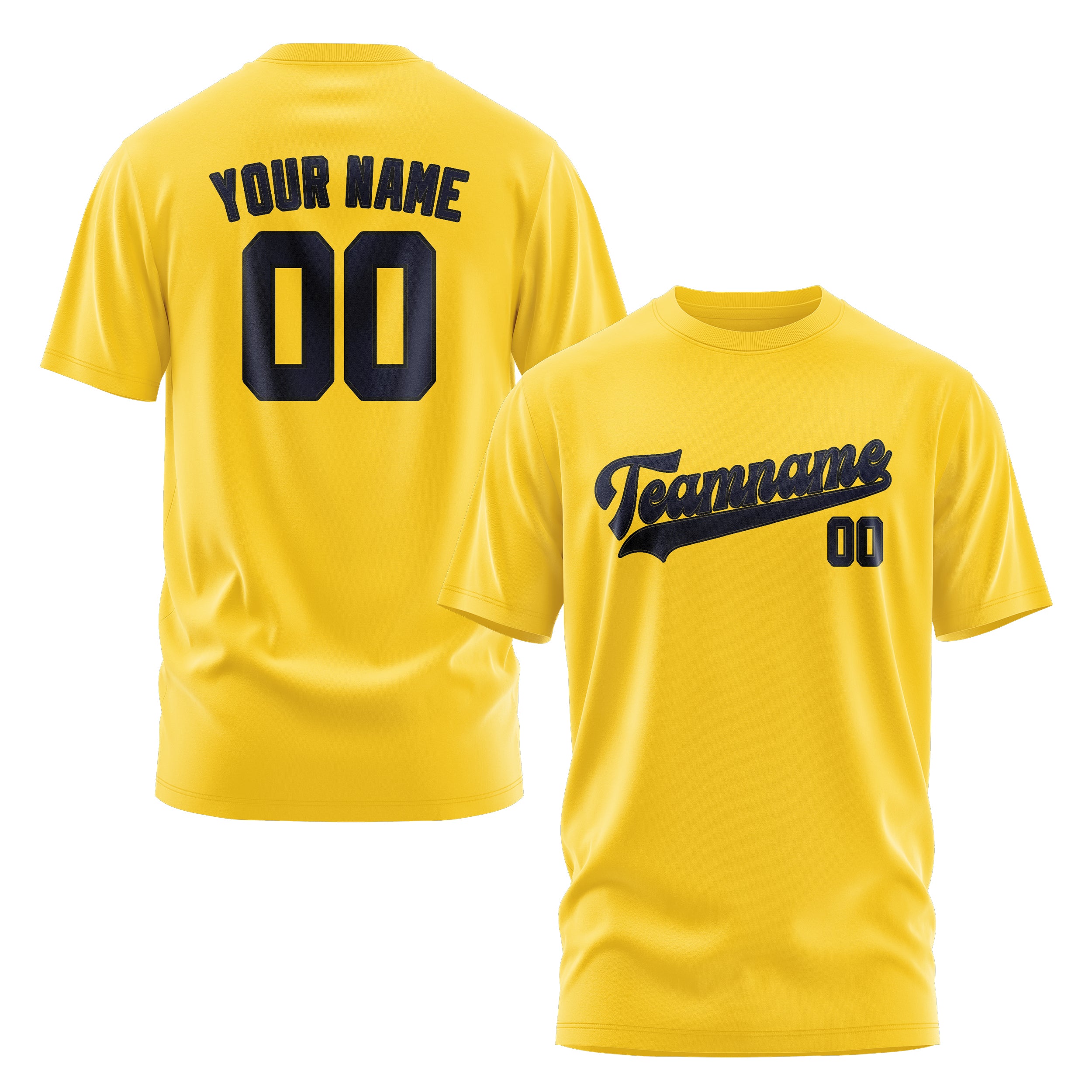 Maßgeschneidertes Gold Stahlblau T-Shirt
