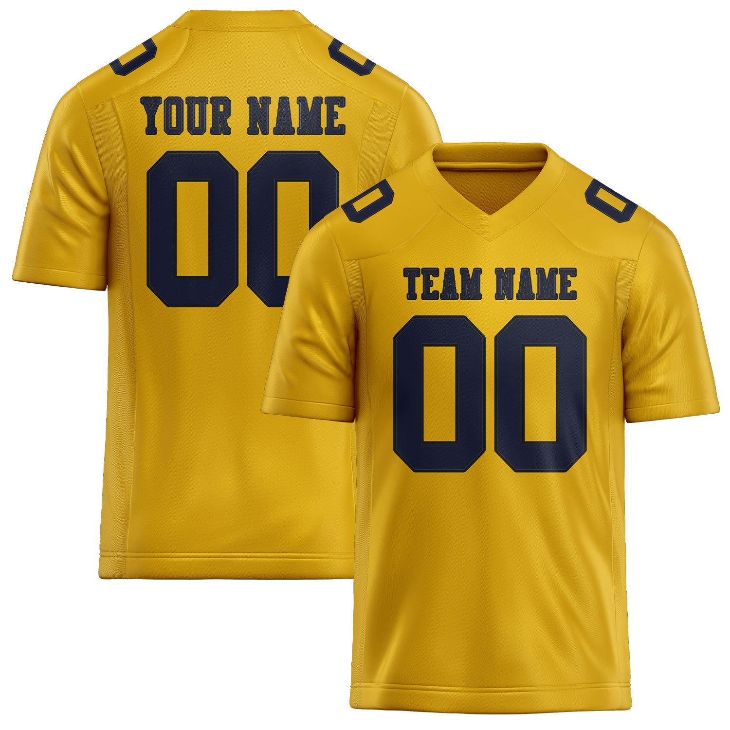 Maßgeschneidertes Professionelles Gold Stahlblau Rugbytrikot