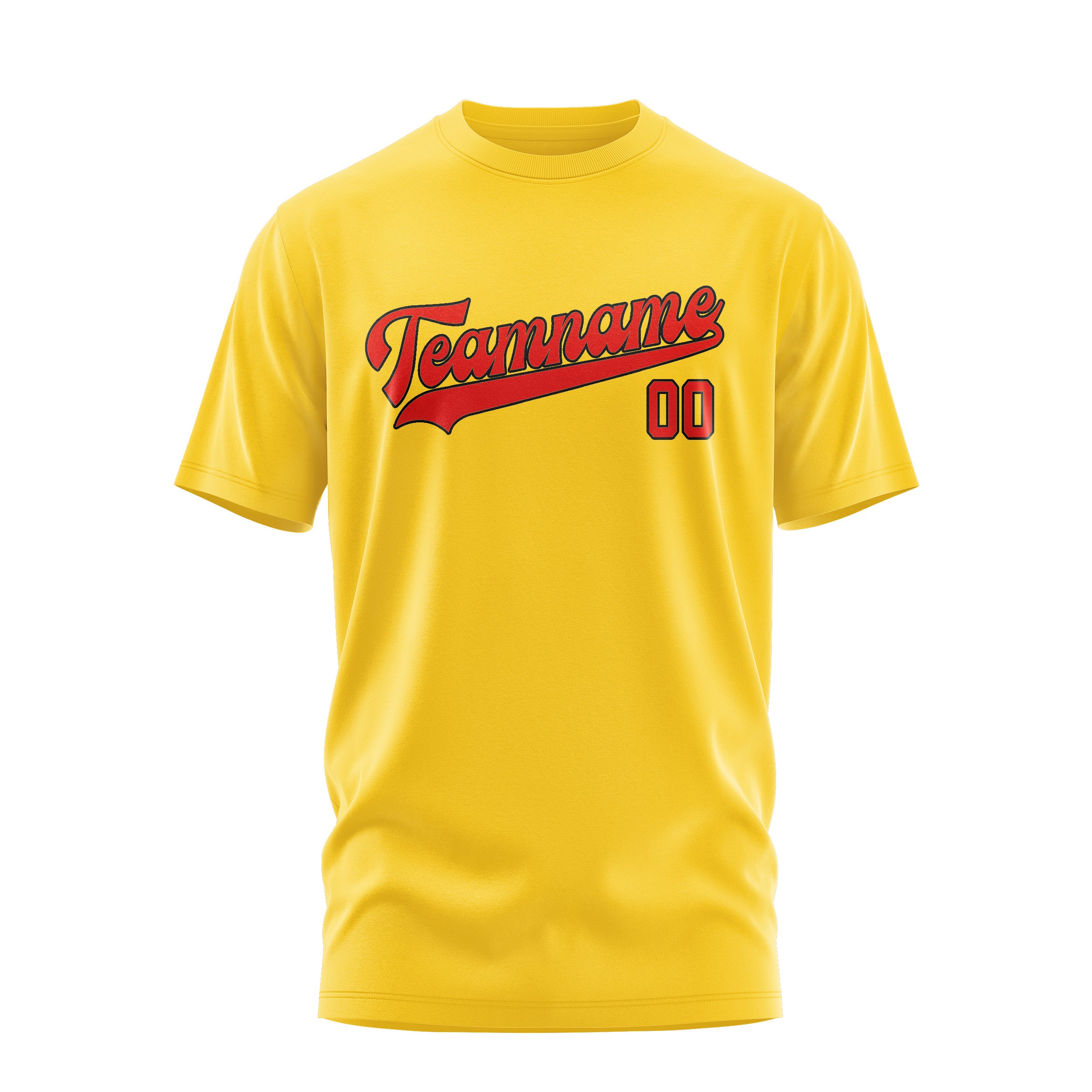 Maßgeschneidertes Gold Orangerot T-Shirt