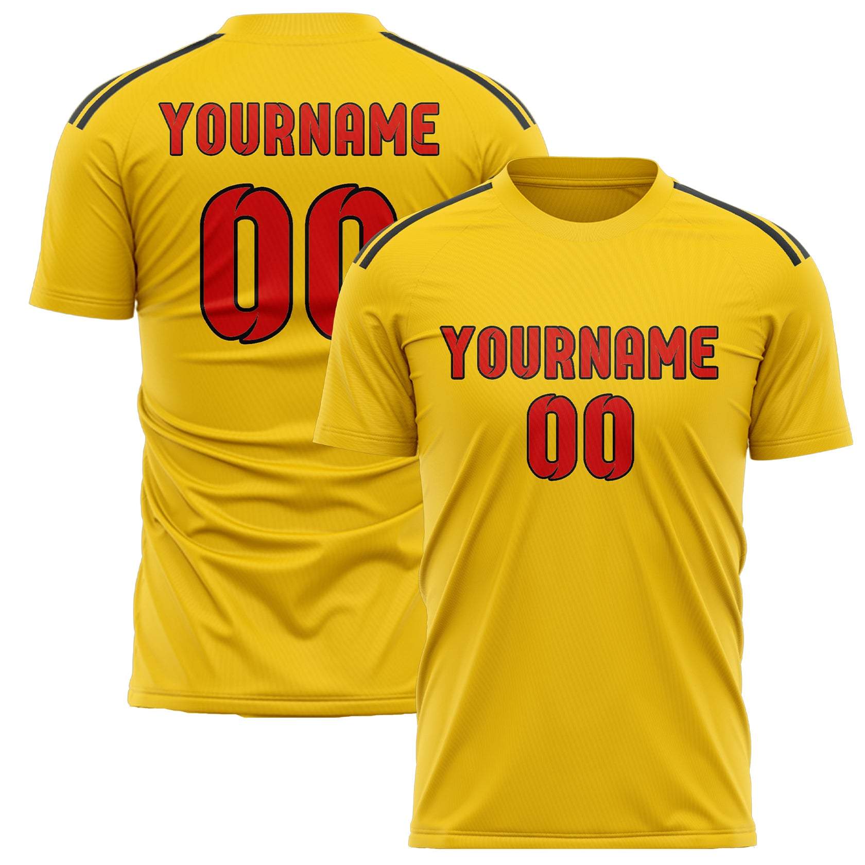 Benutzerdefiniertes Professionelles Gold Orangerot Fußballtrikot