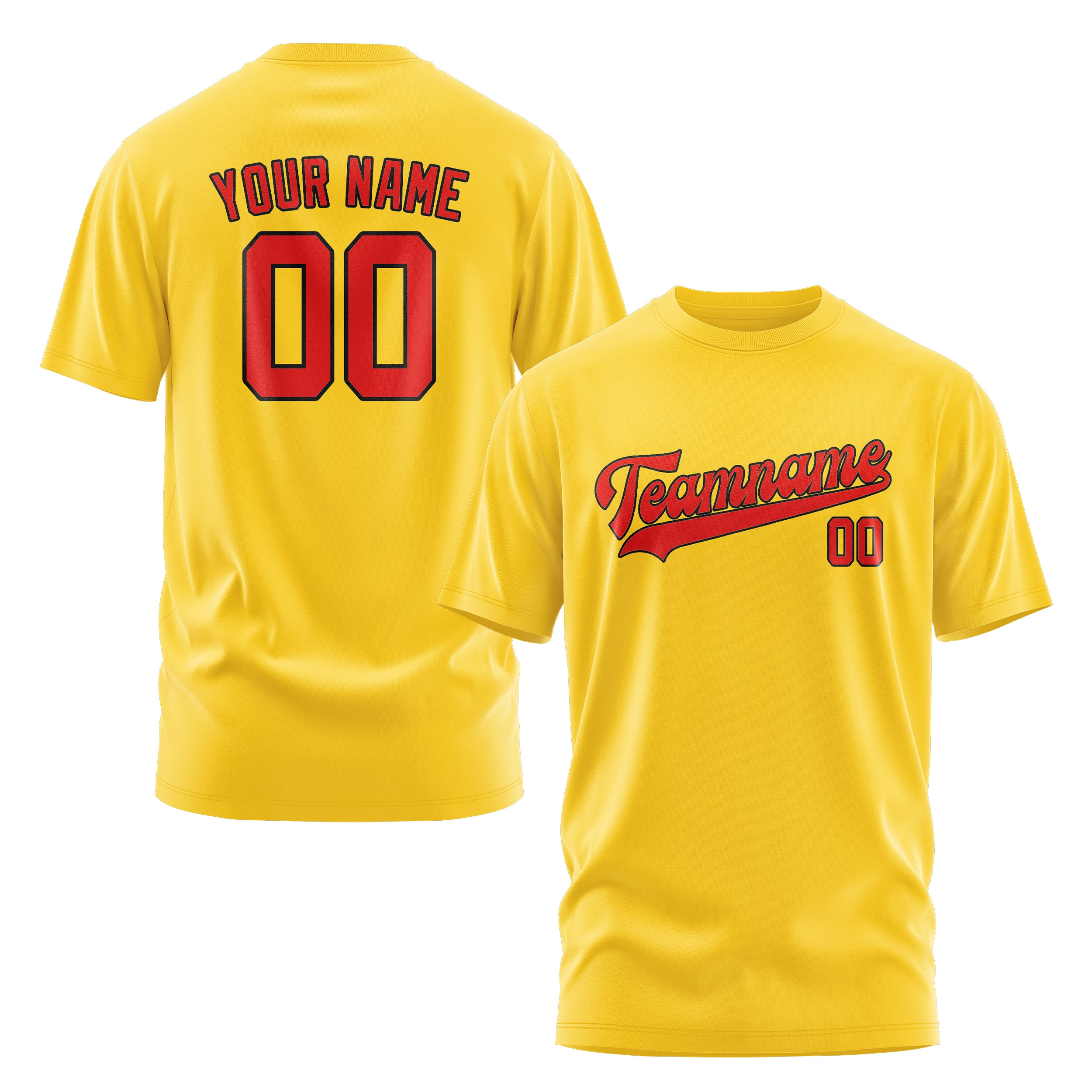 Maßgeschneidertes Gold Orangerot T-Shirt