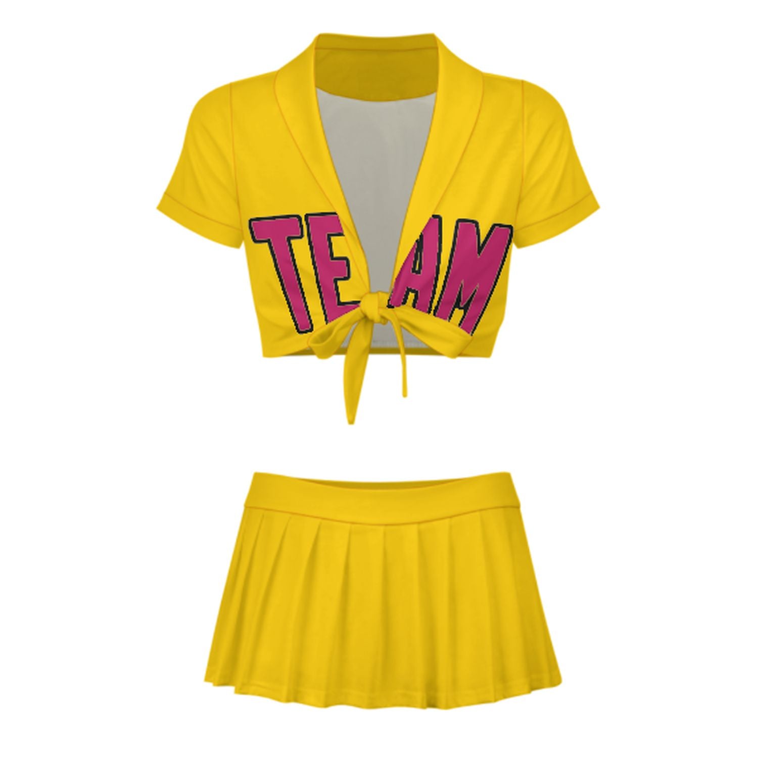 Maßgeschneidertes Gold Rosarot Cheerleader Outfit Set