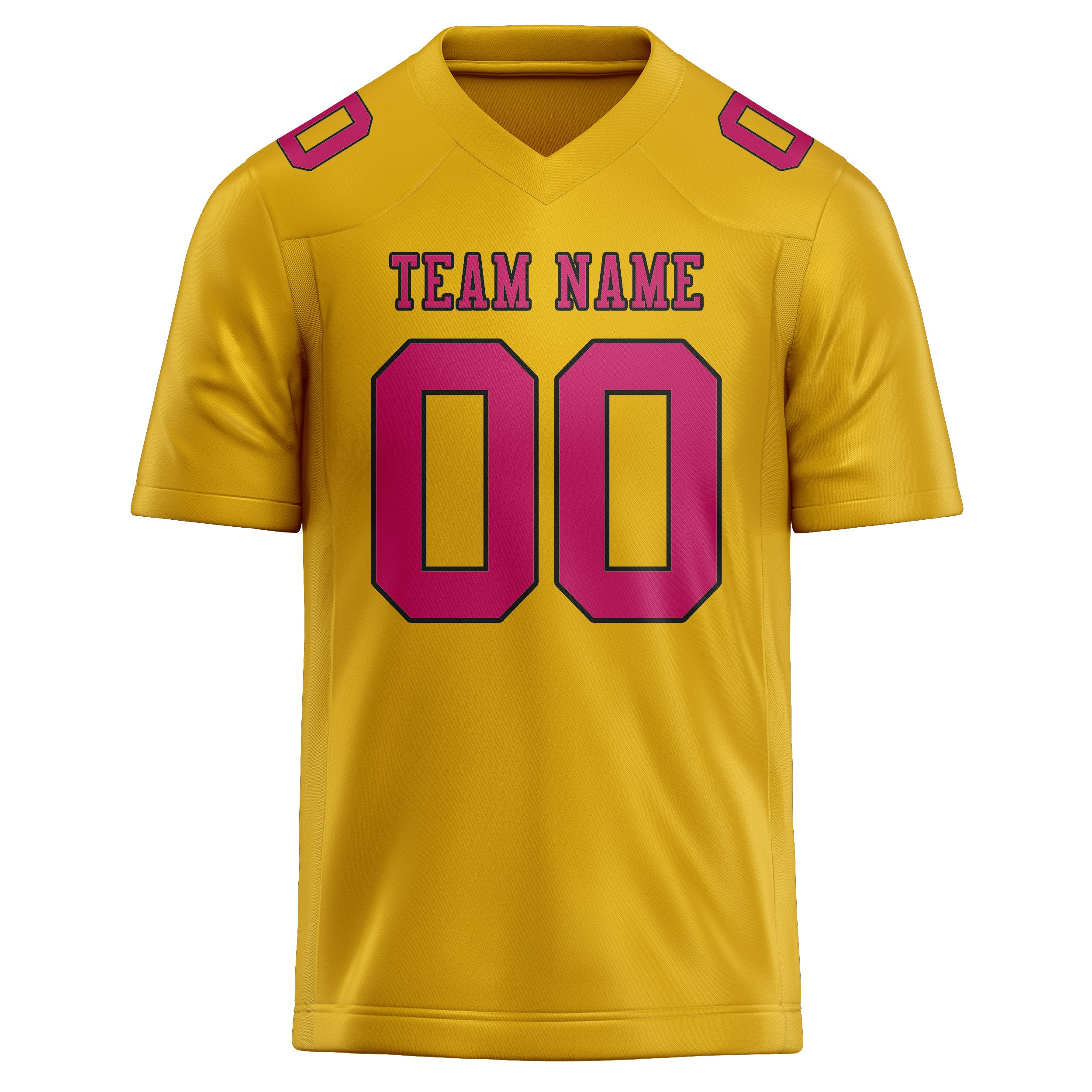 Maßgeschneidertes Professionelles Gold Rosarot Rugbytrikot