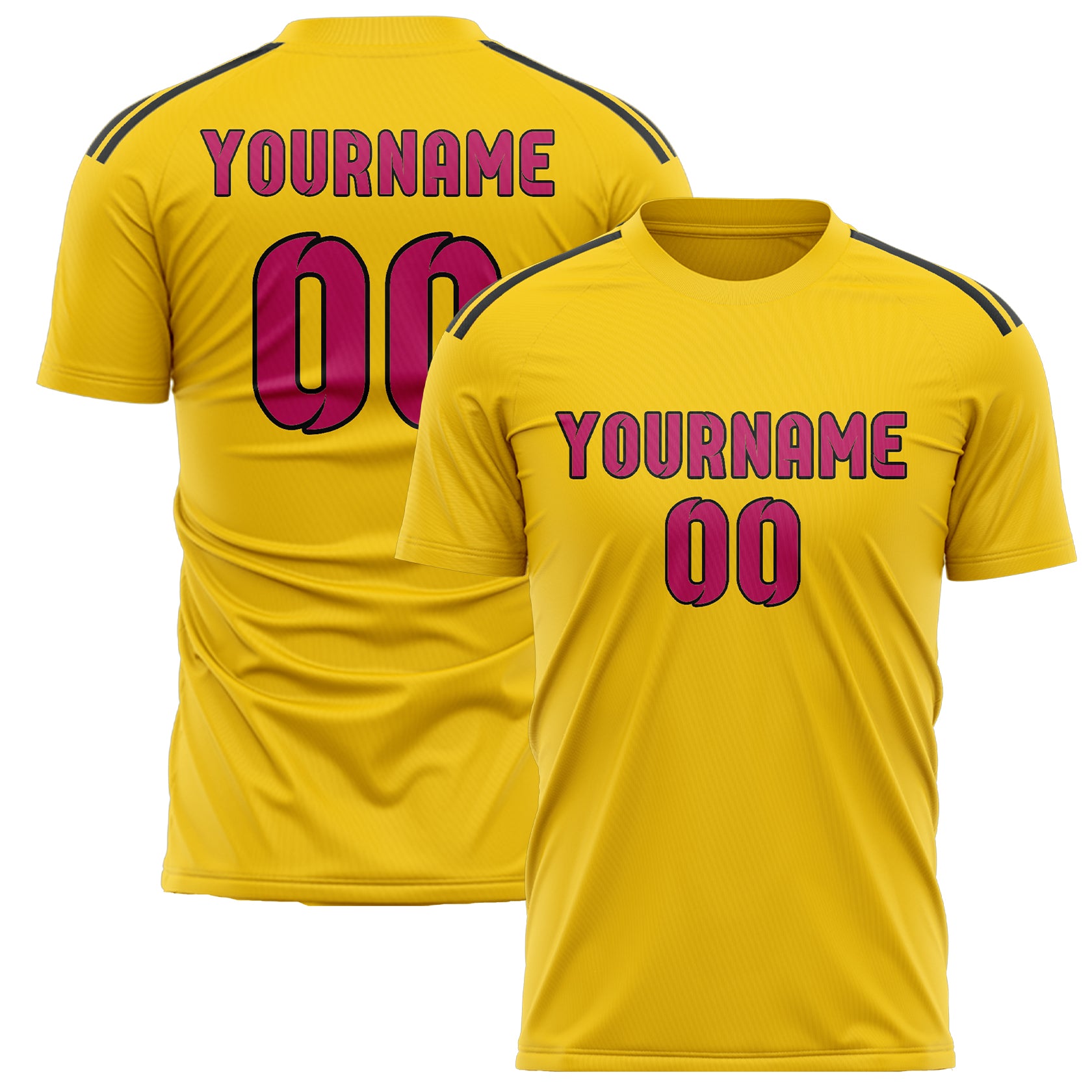 Benutzerdefiniertes Professionelles Gold Rosarot Fußballtrikot