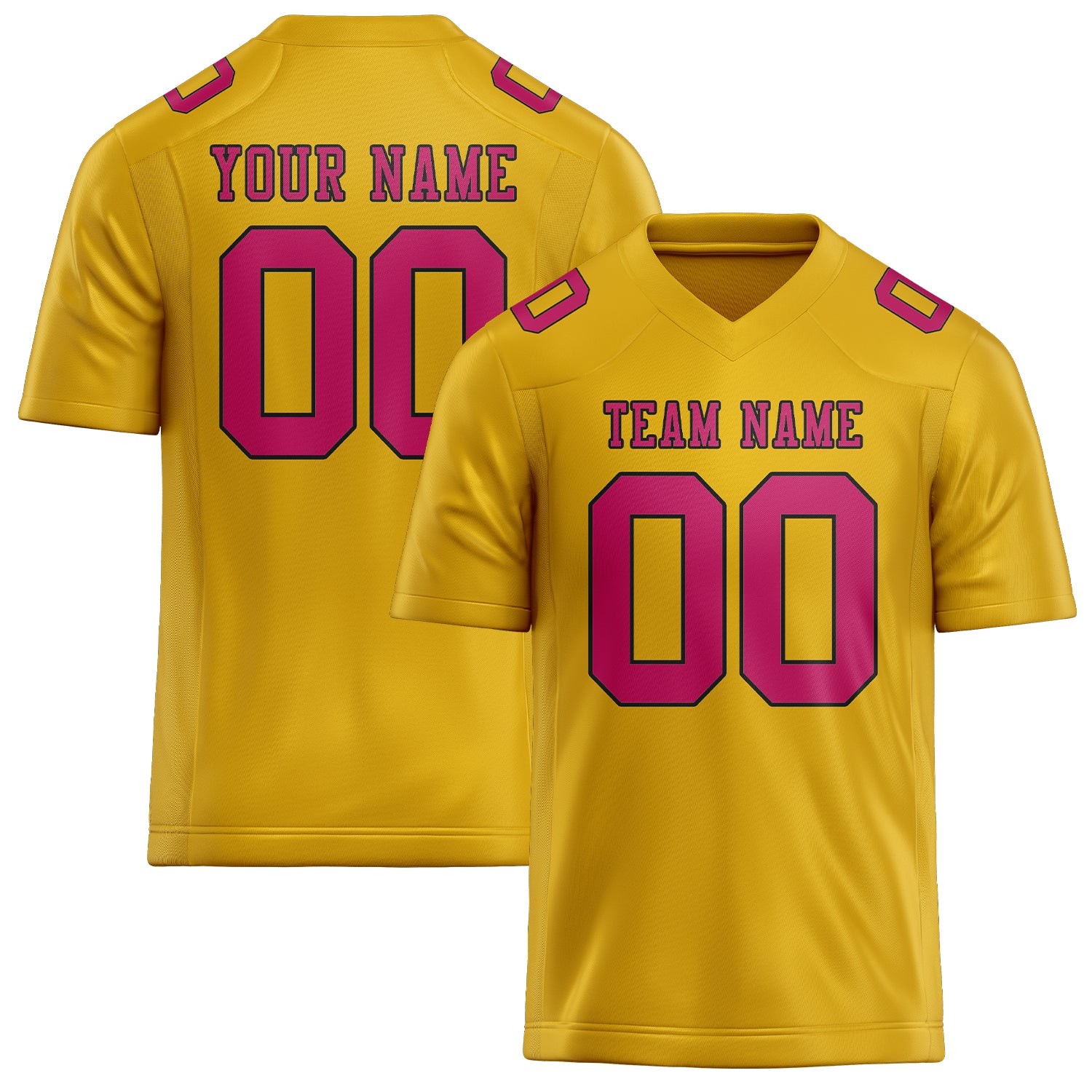 Maßgeschneidertes Professionelles Gold Rosarot Rugbytrikot
