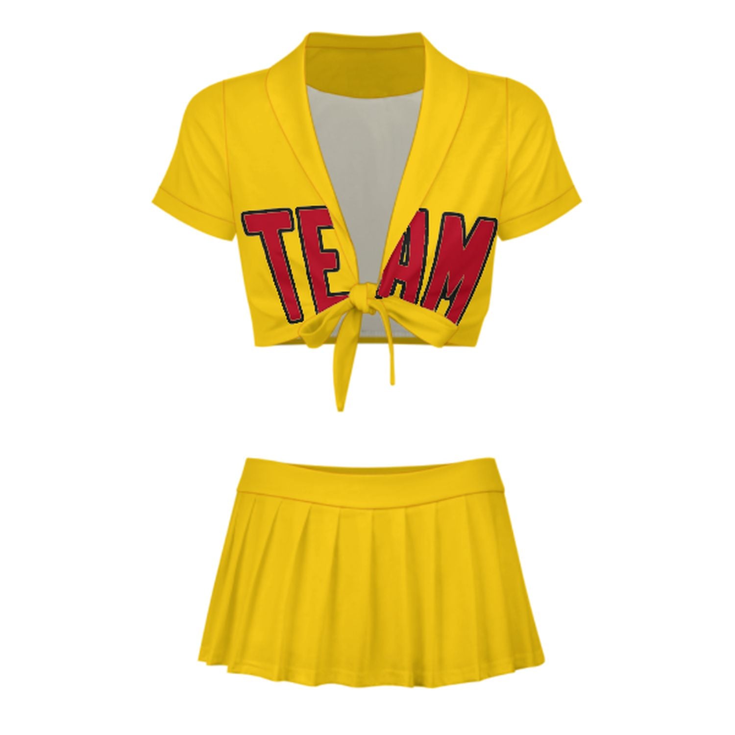 Maßgeschneidertes Gold Rot Cheerleader Outfit Set