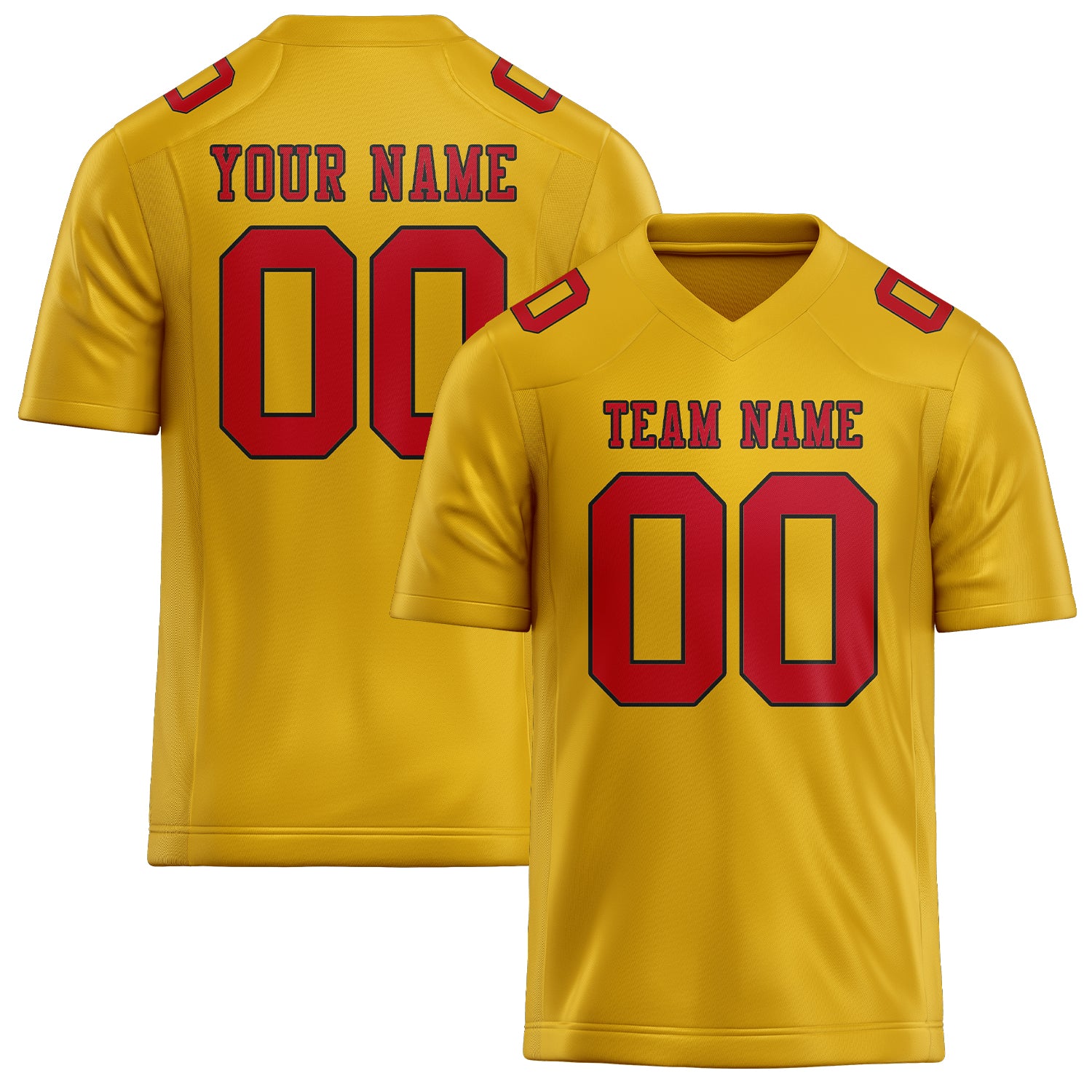 Maßgeschneidertes Professionelles Gold Rot Rugbytrikot