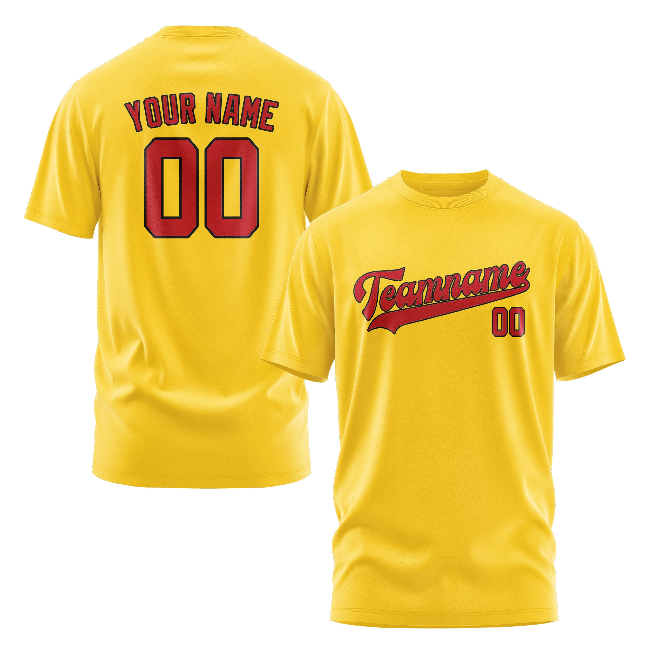 Maßgeschneidertes Gold Rot T-Shirt