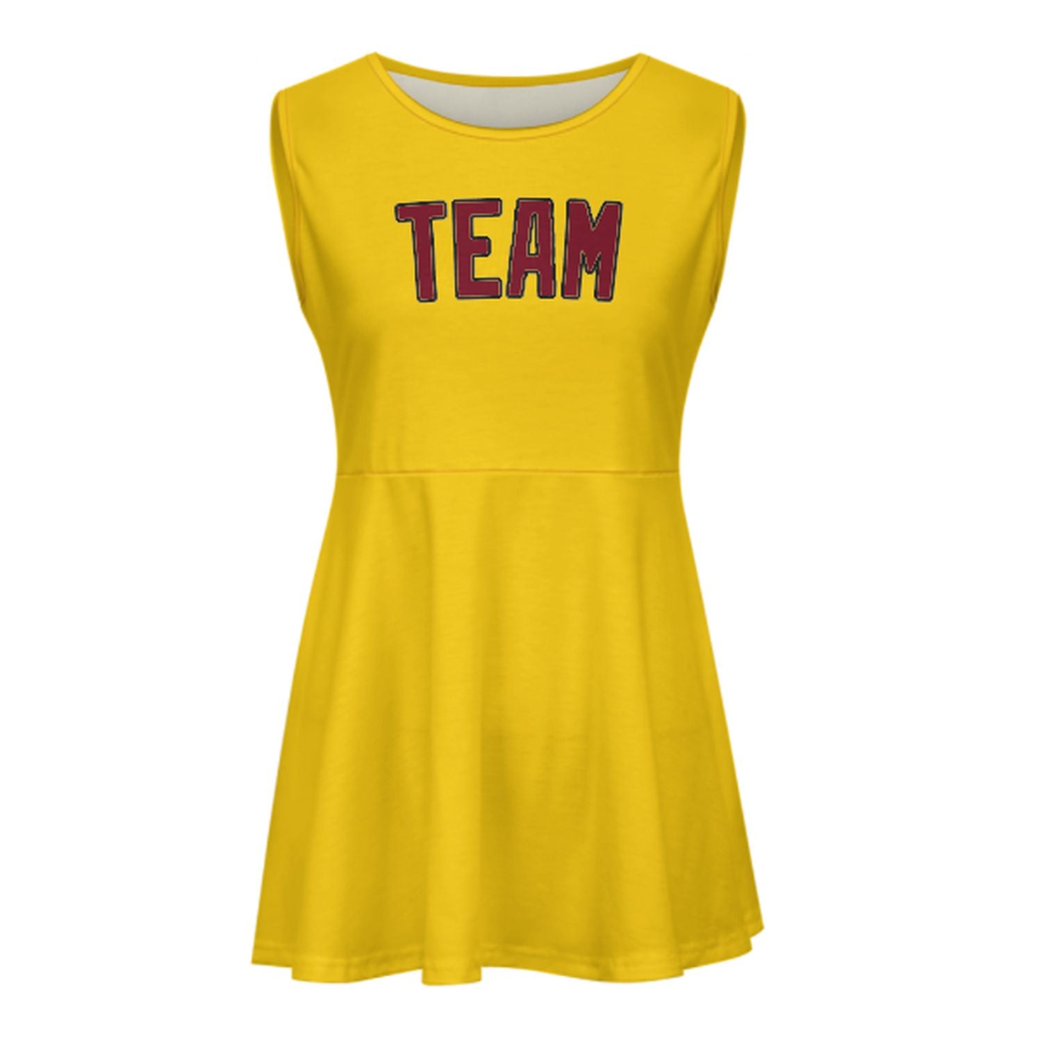 Maßgeschneidertes Gold Karmesinrot Cheerleader-Kleid