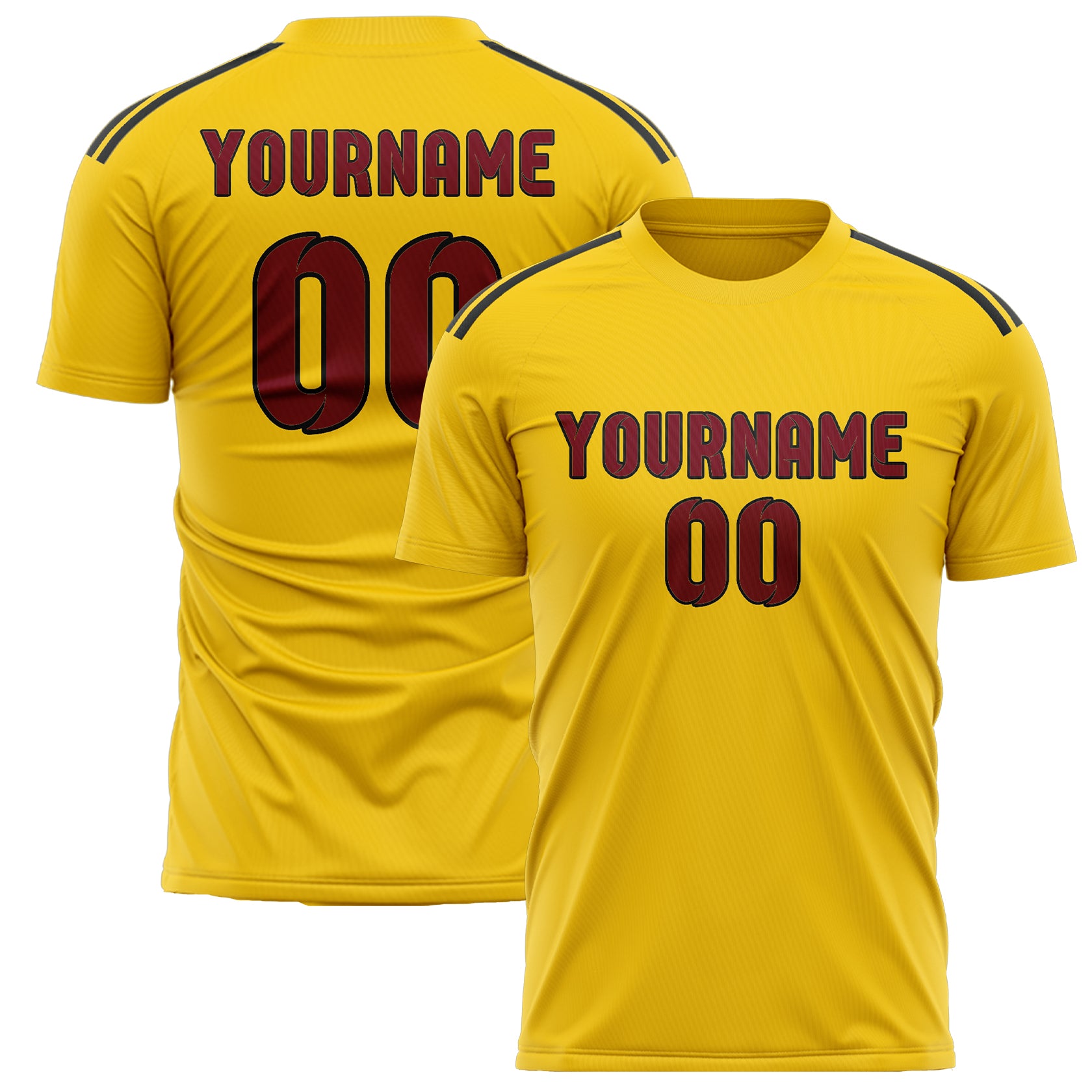 Benutzerdefiniertes Professionelles Gold Karmesinrot Fußballtrikot