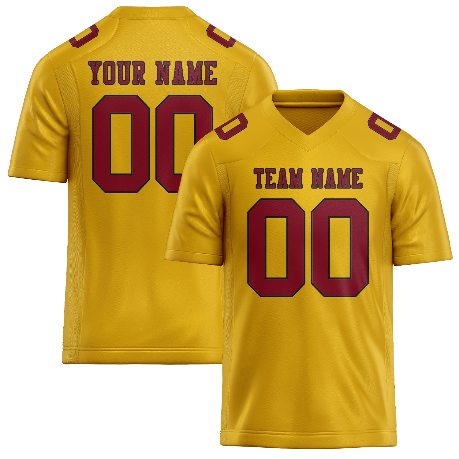 Maßgeschneidertes Professionelles Gold Karmesinrot Rugbytrikot