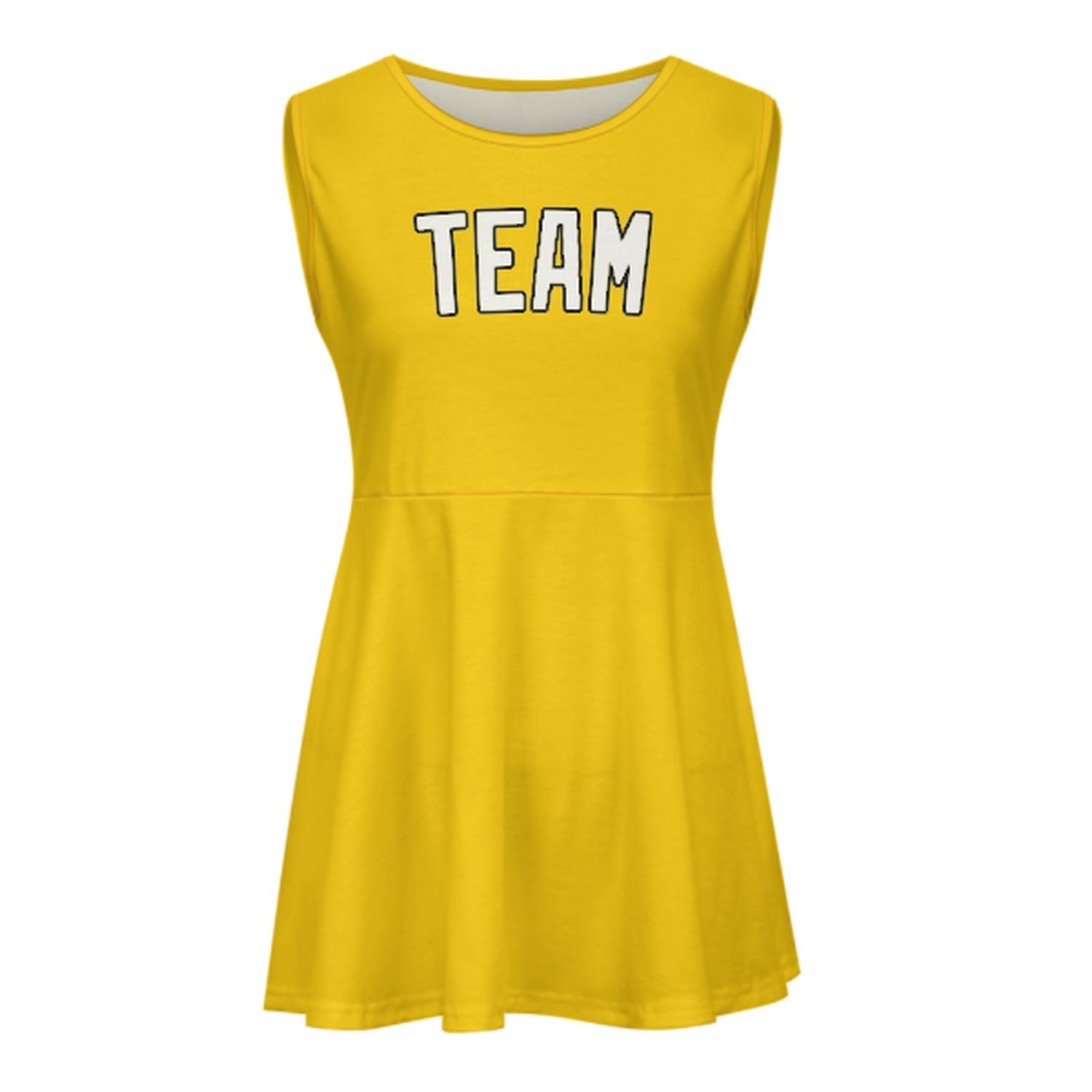 Maßgeschneidertes Gold Weiß Cheerleader-Kleid
