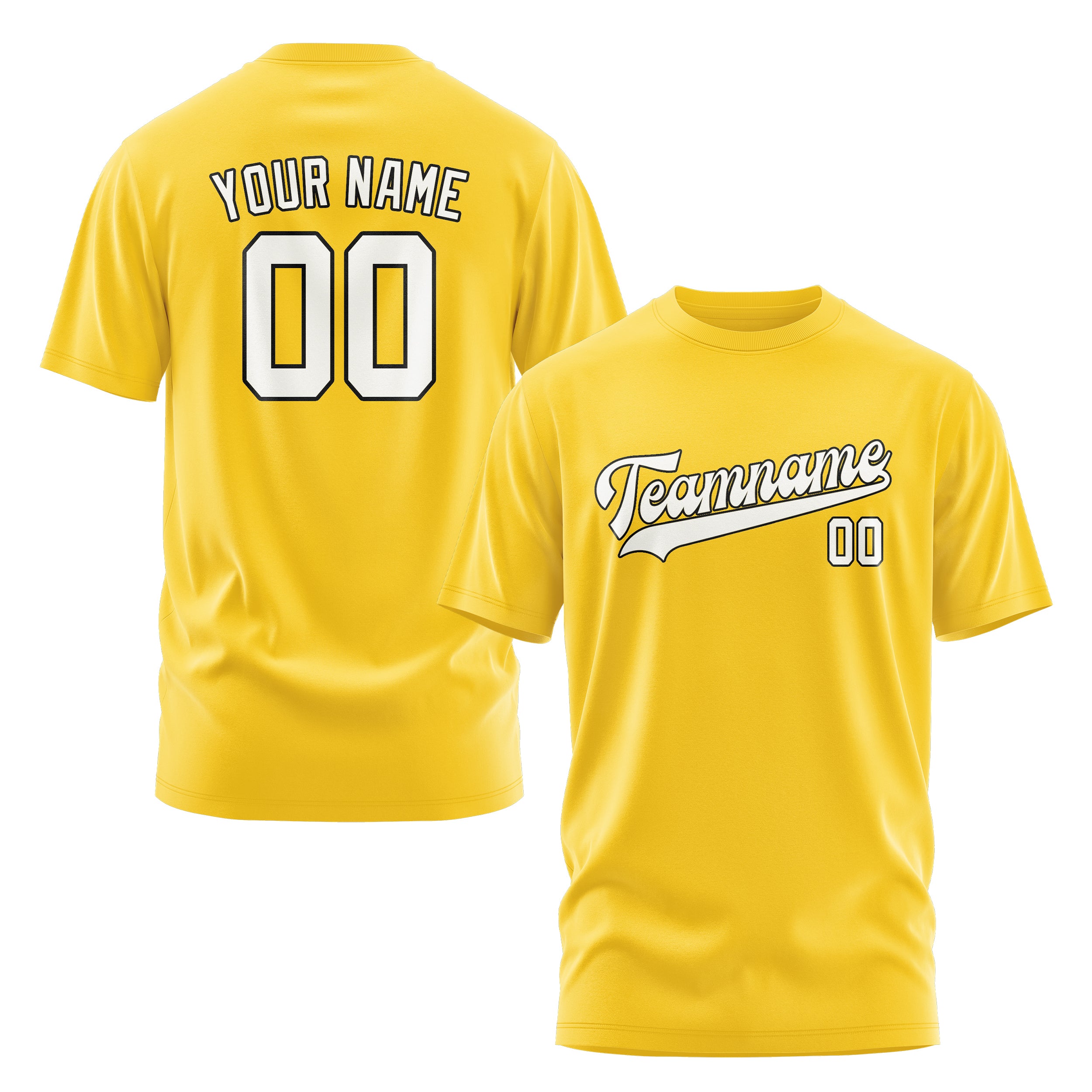 Maßgeschneidertes Gold Weiß T-Shirt