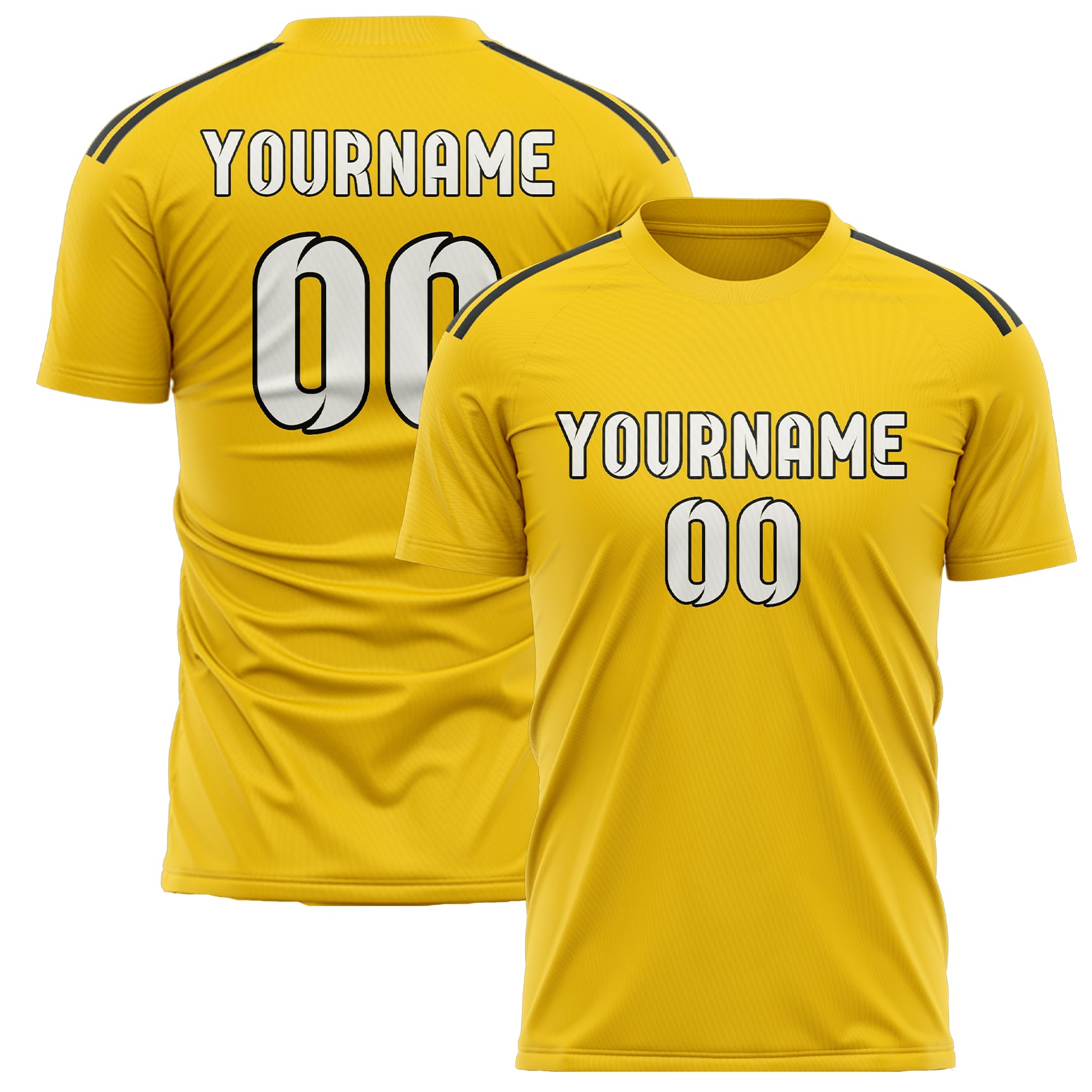 Benutzerdefiniertes Professionelles Gold Weiß Fußballtrikot