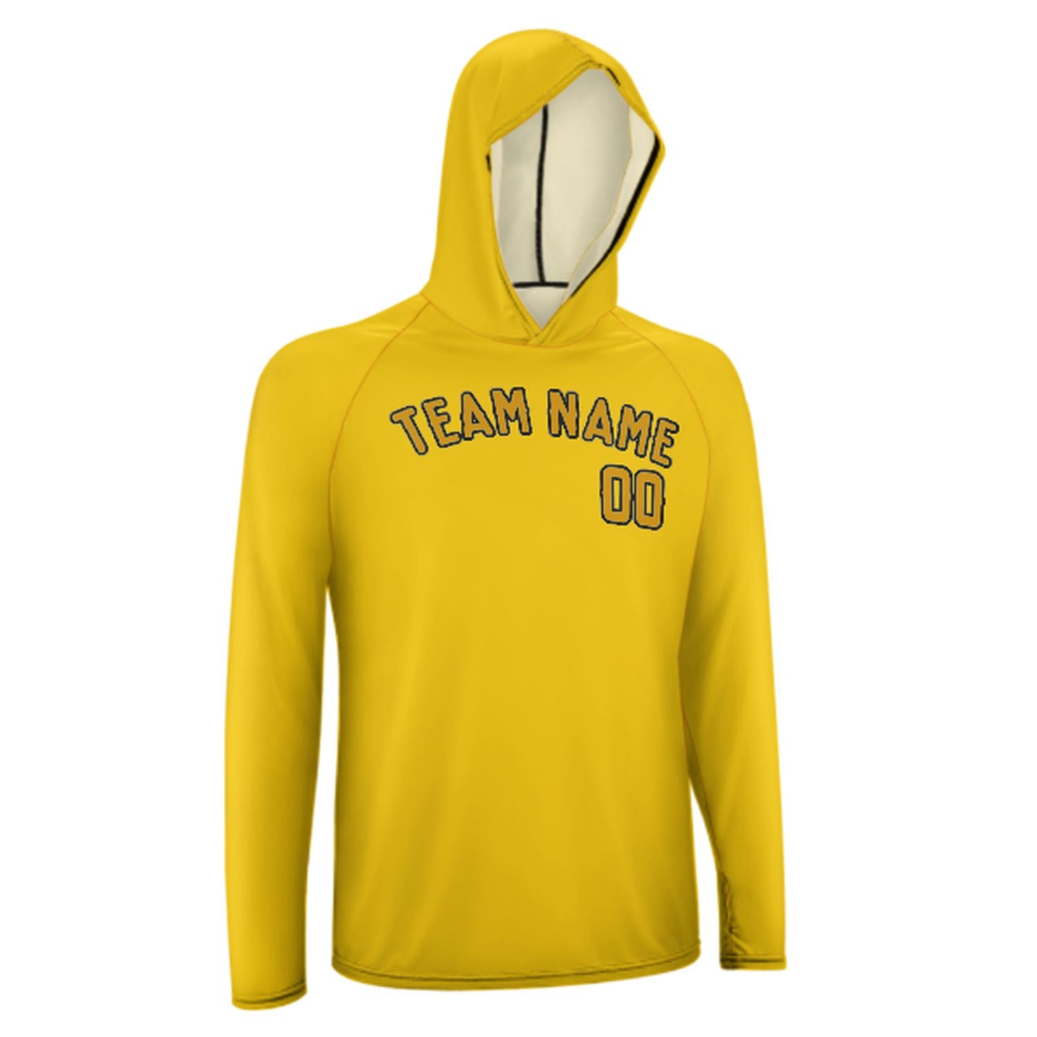 Na míru na míru zlaté žluté UV-hoodie