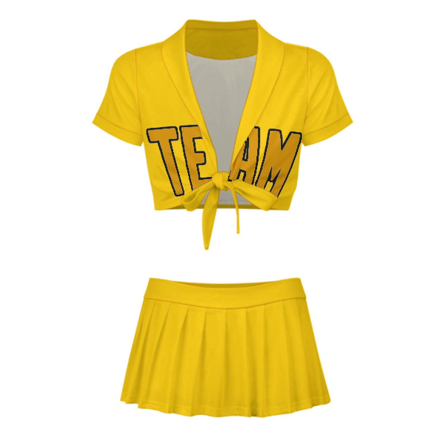 Maßgeschneidertes Gold Gelb Cheerleader Outfit Set